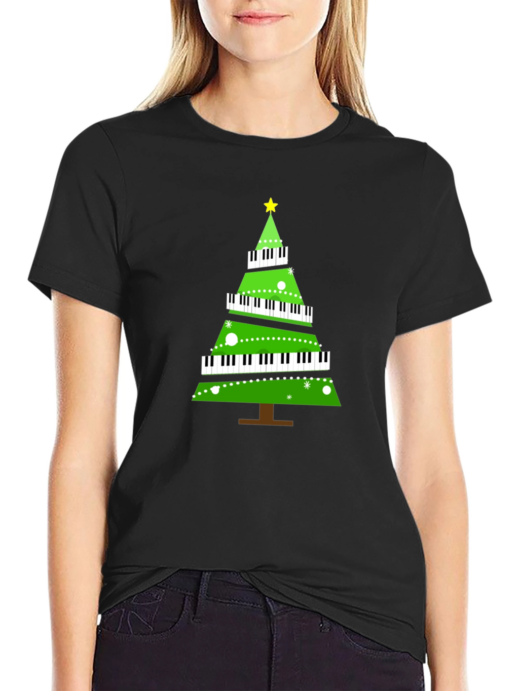 Piano Keyboard Christmas Tree T-Shirt