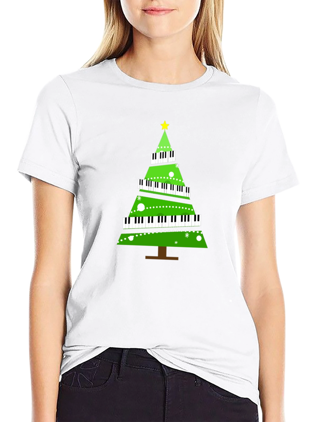 Piano Keyboard Christmas Tree T-Shirt