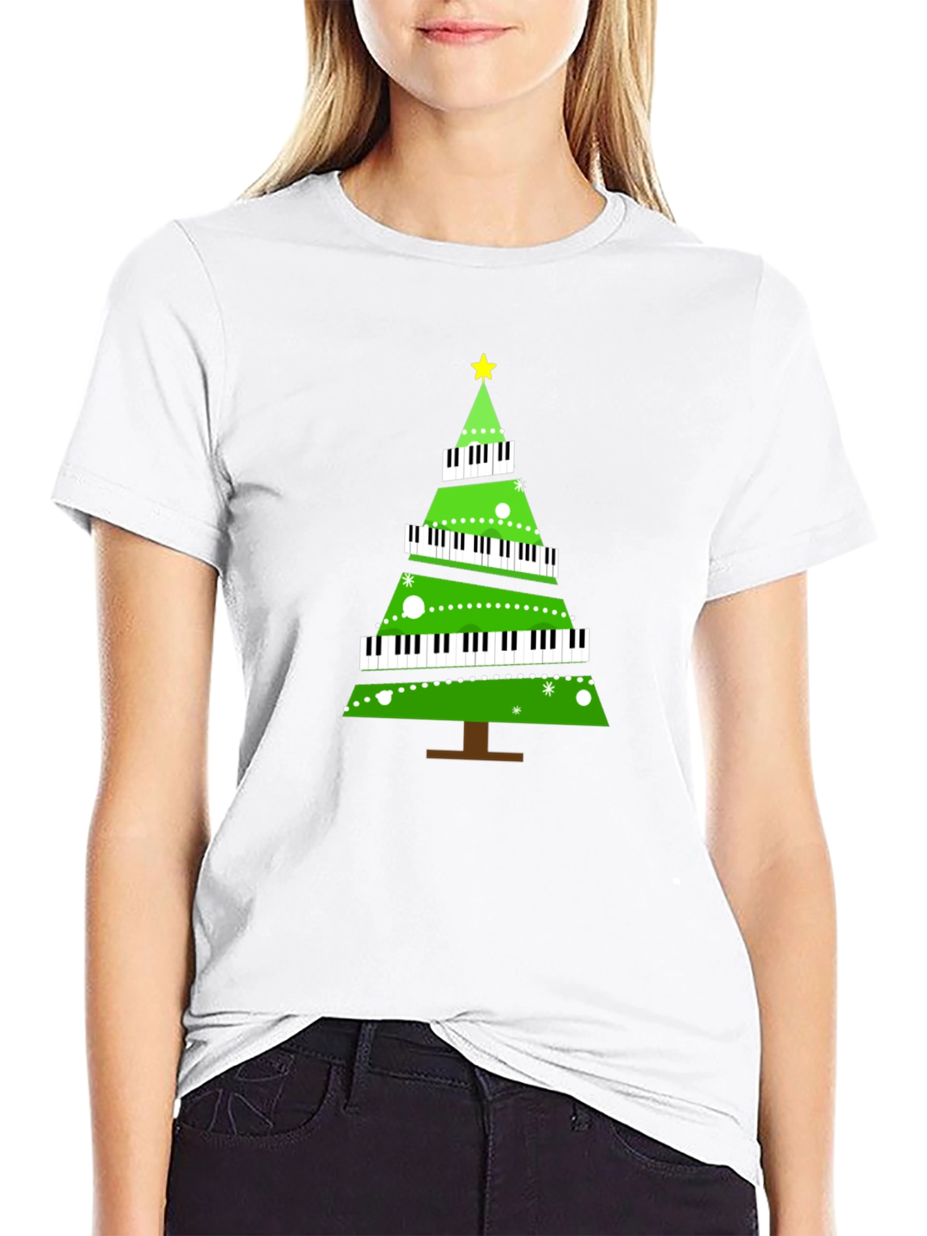 Piano Keyboard Christmas Tree T-Shirt