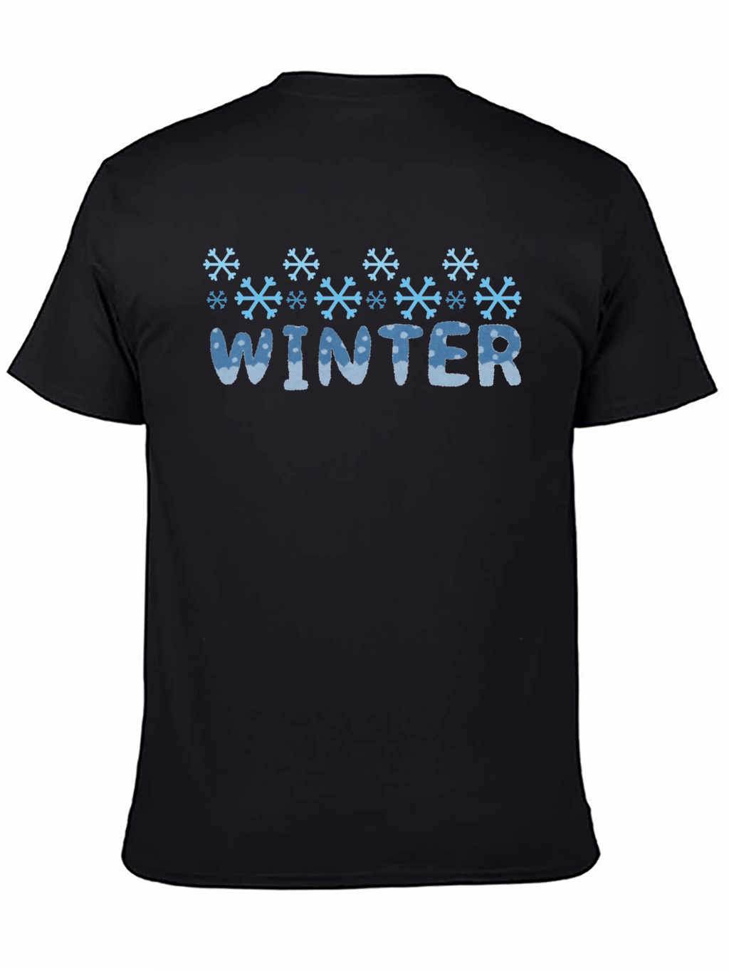 Winter Snowflake Graphic Black T-Shirt
