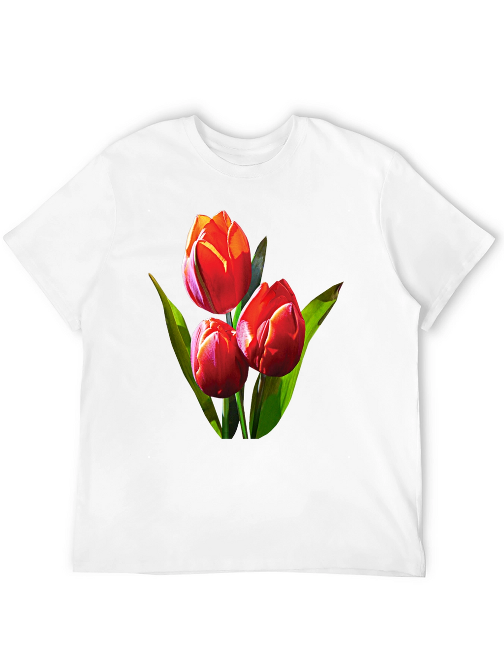 Tulip Graphic Tee - Black Floral Design