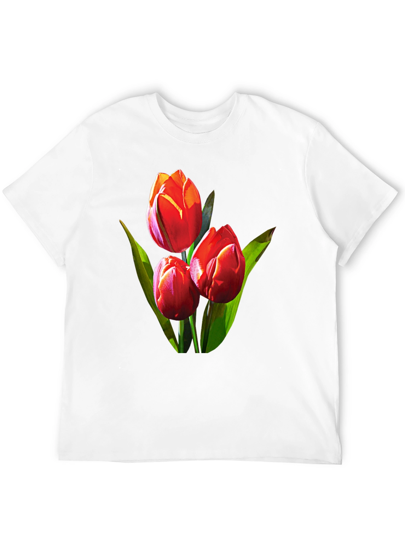 Tulip Graphic Tee - Black Floral Design