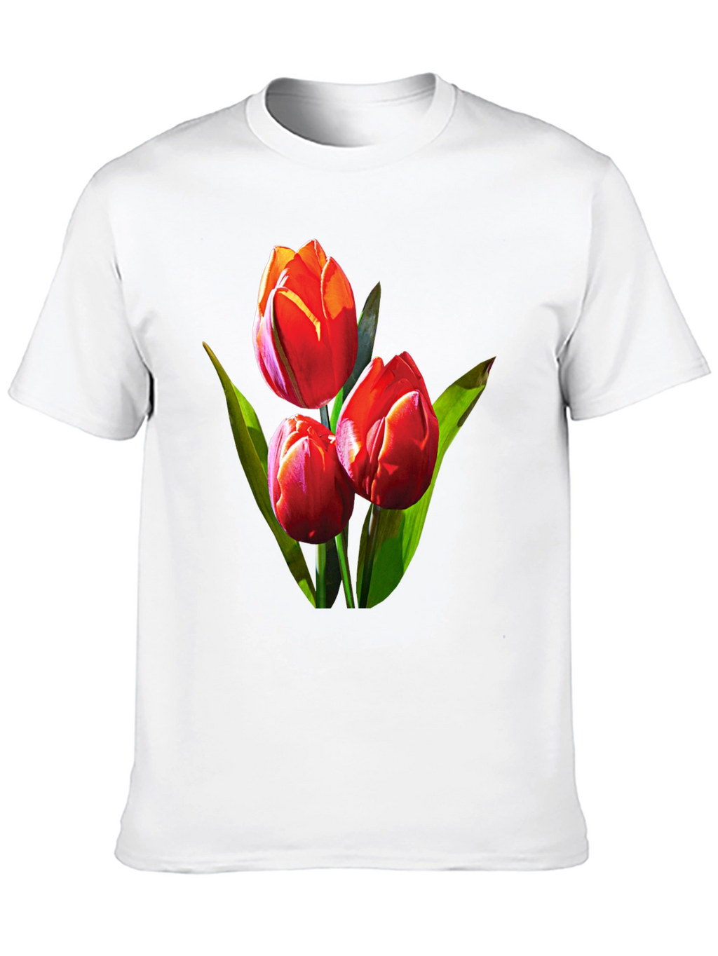 Tulip Graphic Tee - Black Floral Design