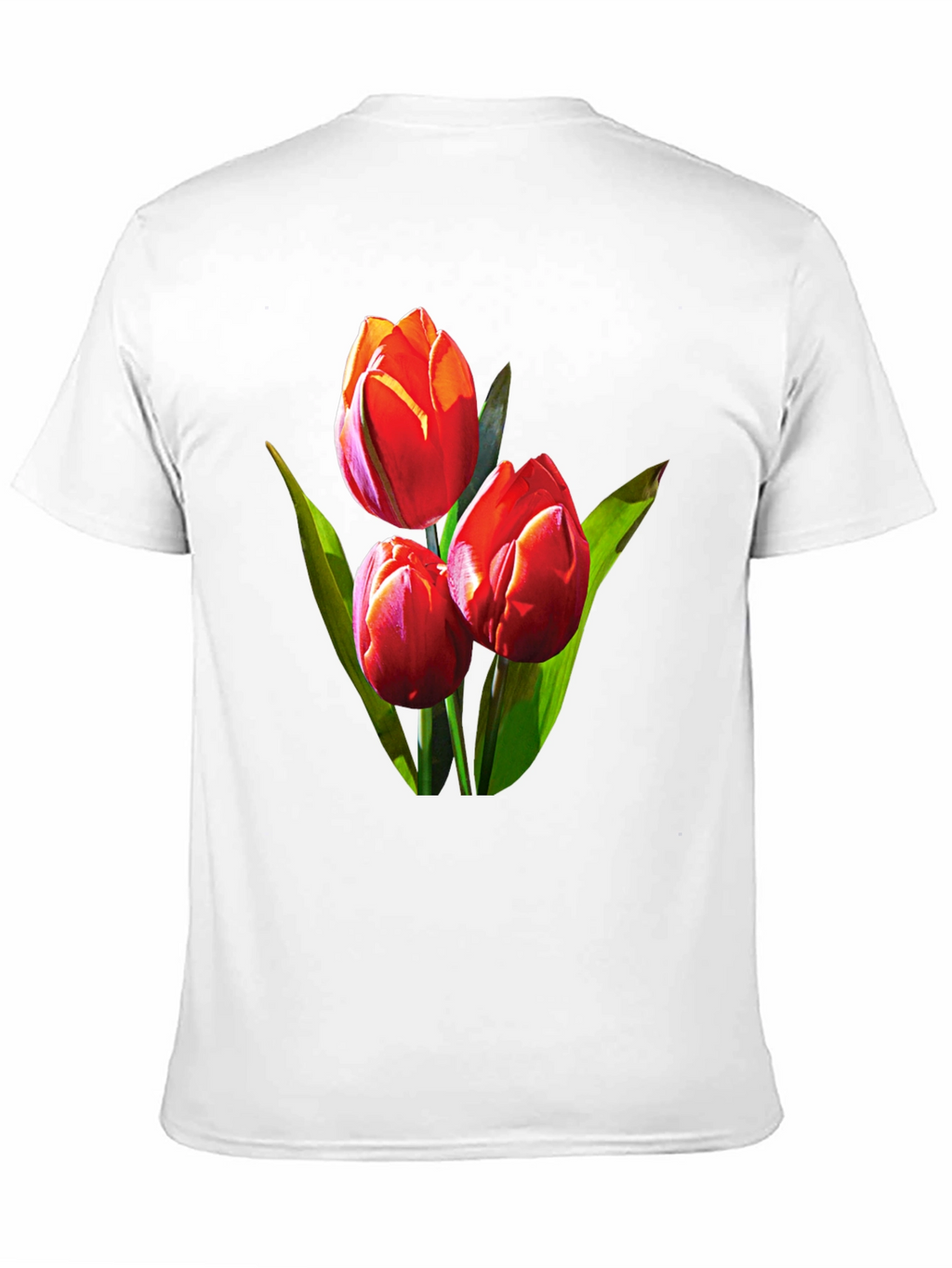 Tulip Graphic Tee - Black Floral Design