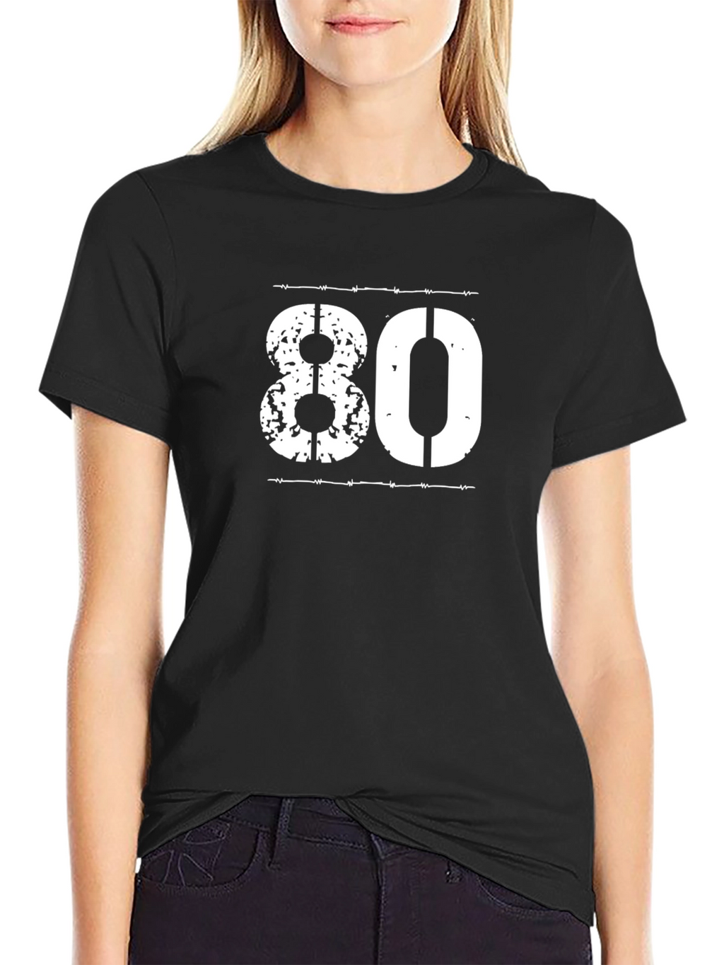 Distressed 80 Graphic Tee - Classic Birthday Gift