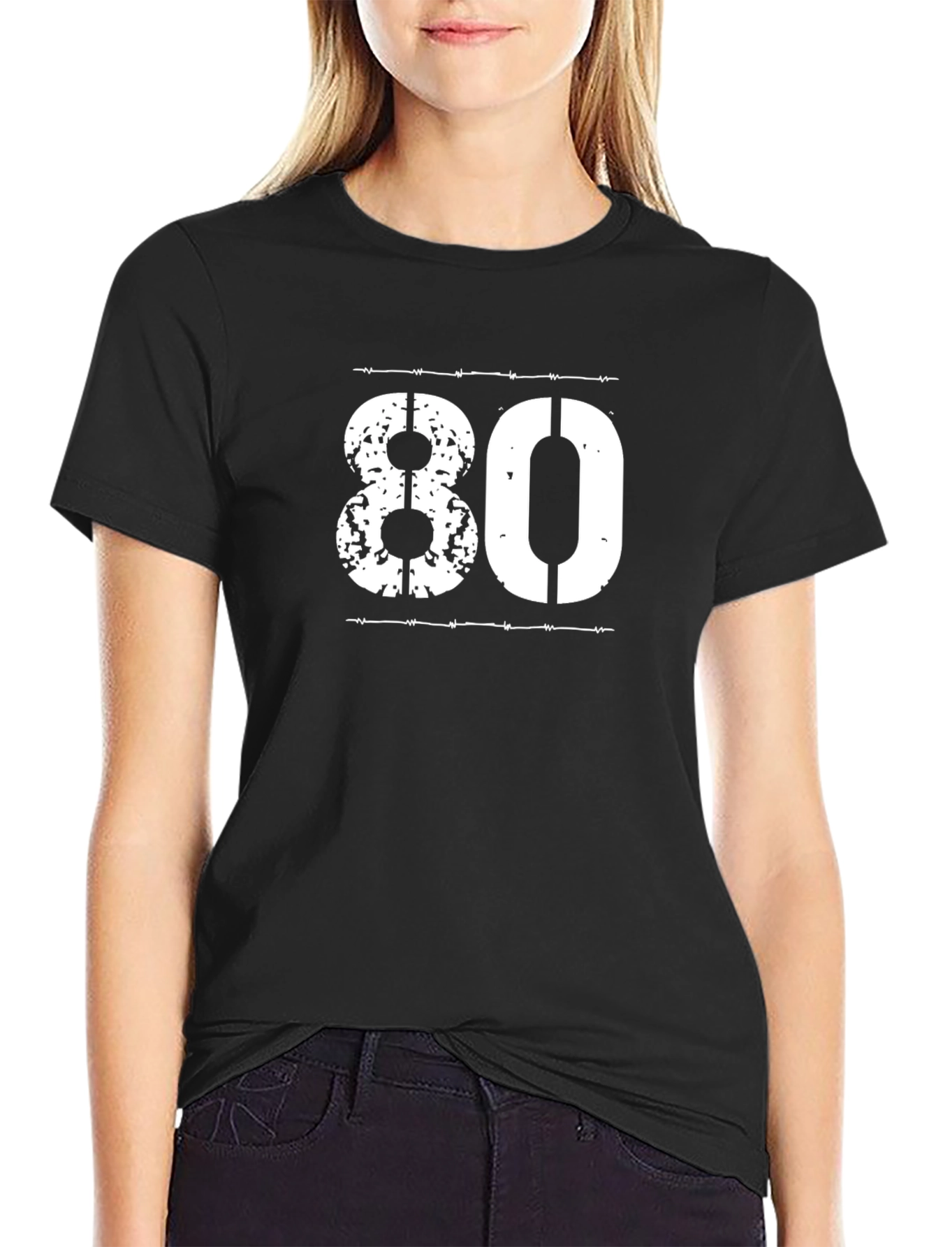 Distressed 80 Graphic Tee - Classic Birthday Gift