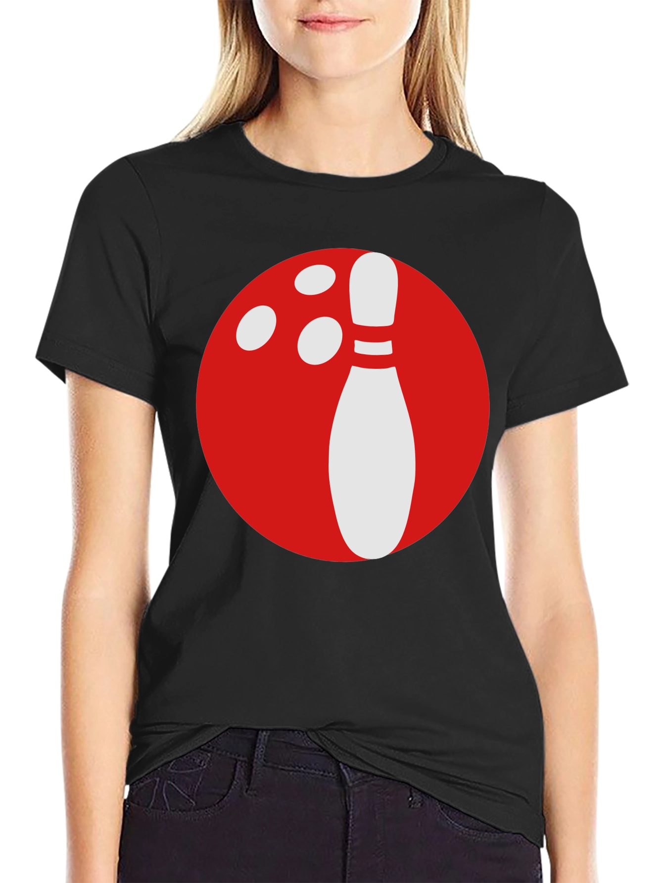 Bowling Ball & Pin Graphic Tee - Classic Style