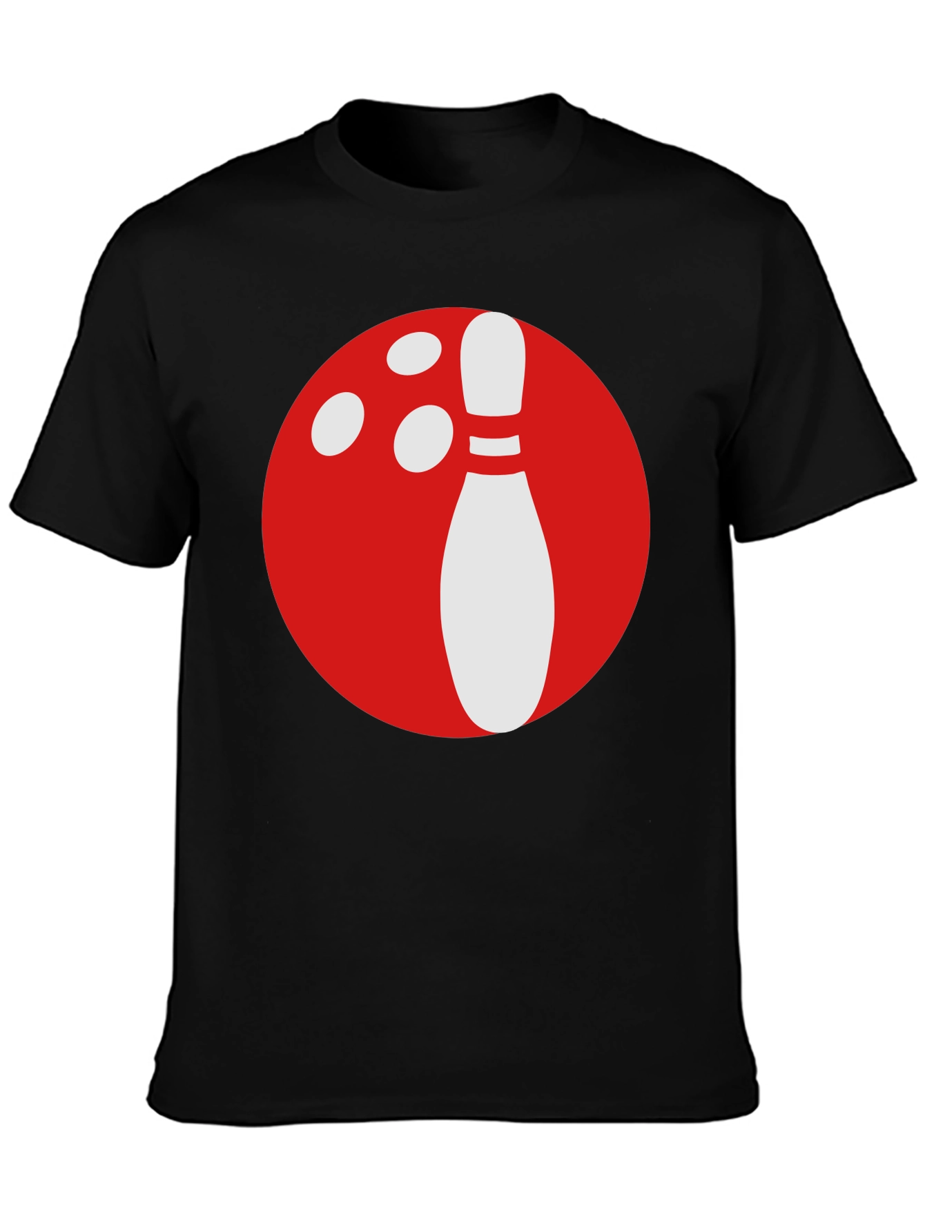 Bowling Ball & Pin Graphic Tee - Classic Style