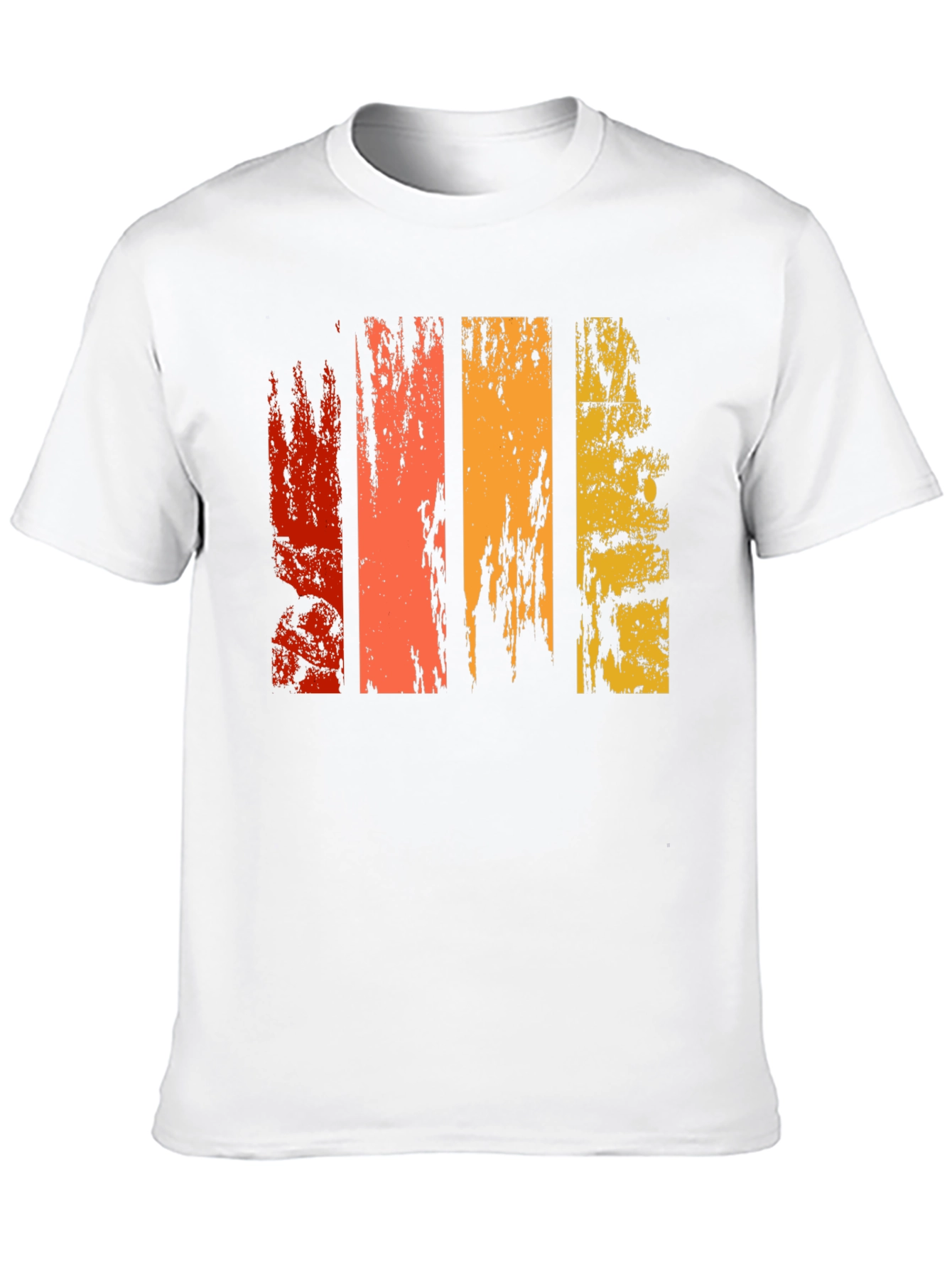 Retro Grunge Stripe Graphic Tee - Black