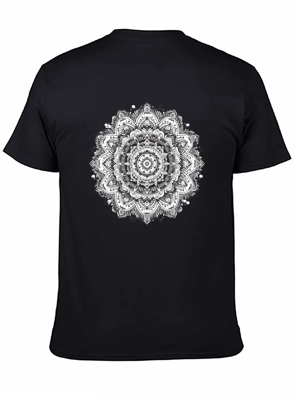 Mens Black T-Shirt with Mandala Print