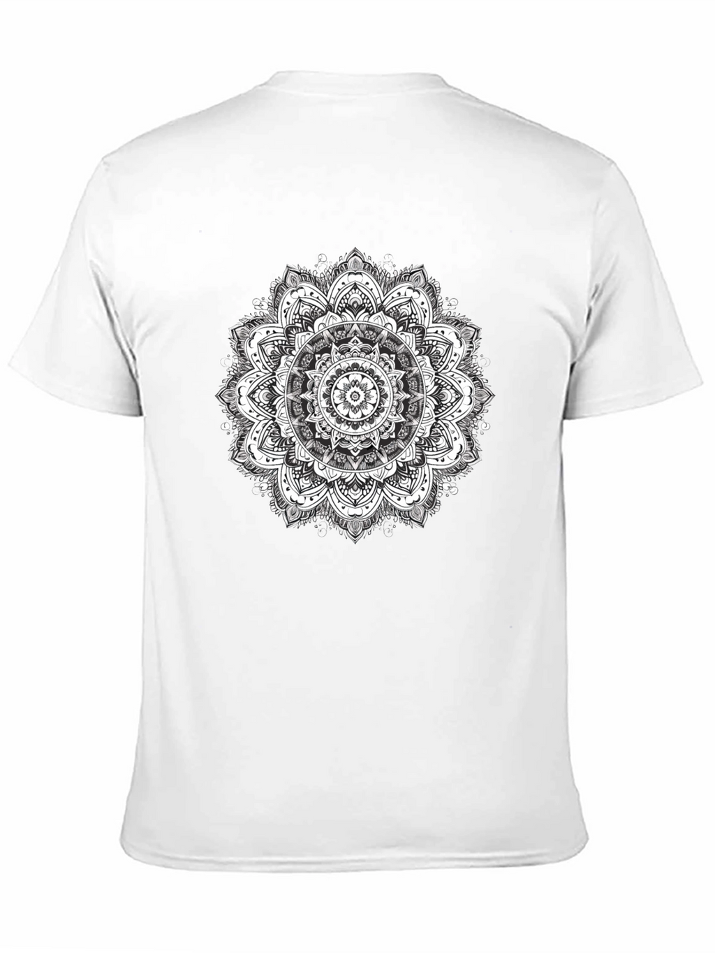 Mens Black T-Shirt with Mandala Print