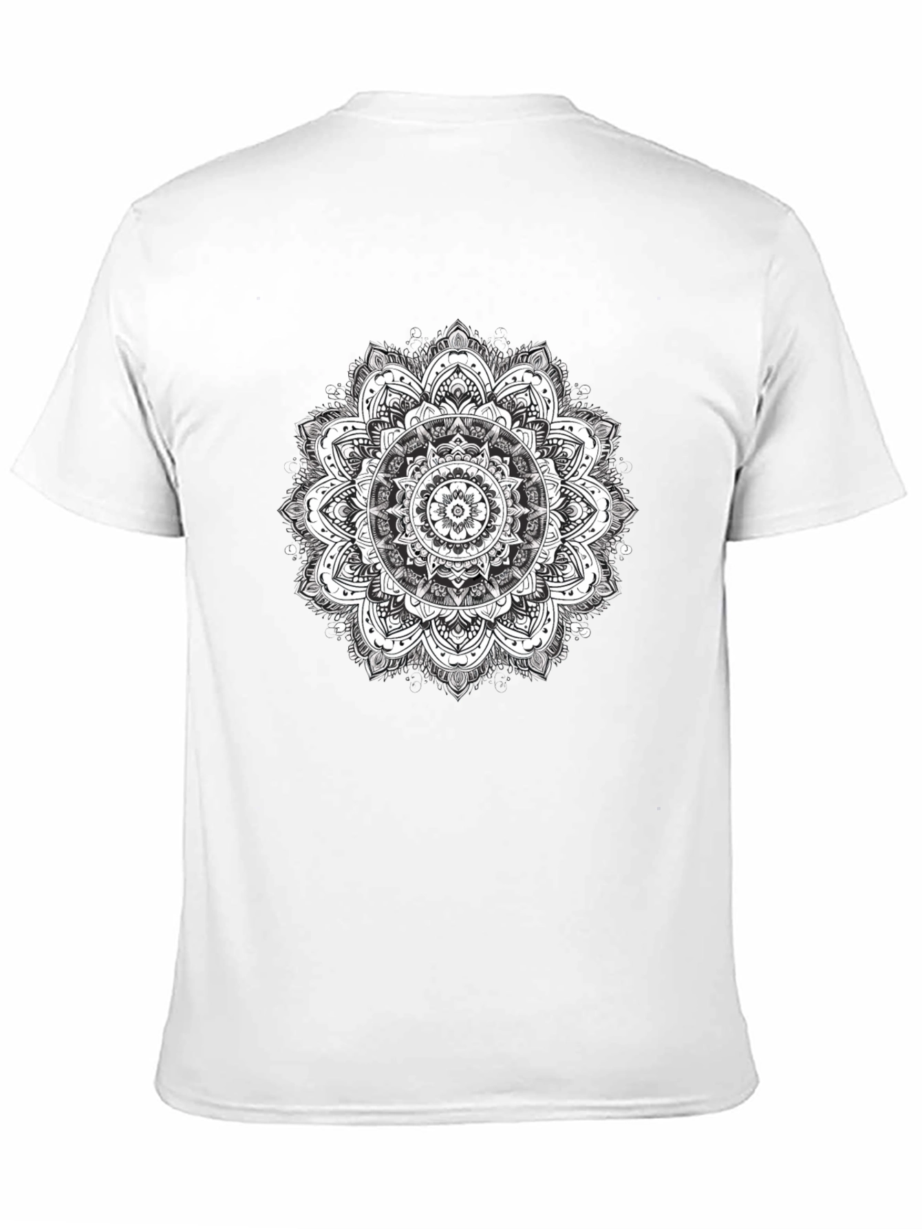 Mens Black T-Shirt with Mandala Print