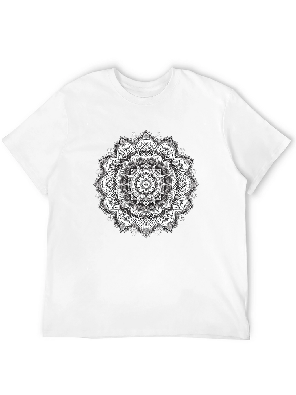 Mens Black T-Shirt with Mandala Print