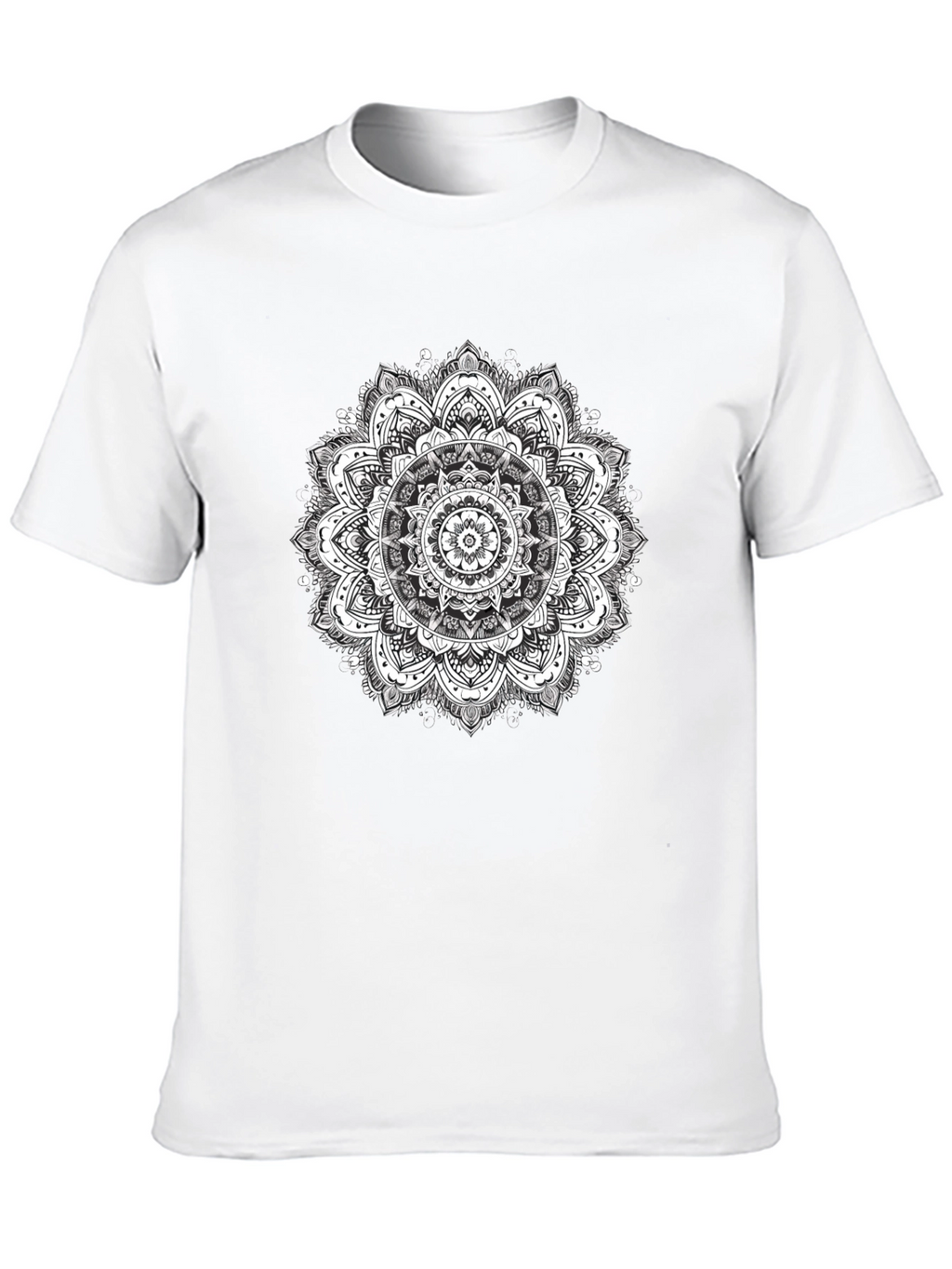 Mens Black T-Shirt with Mandala Print