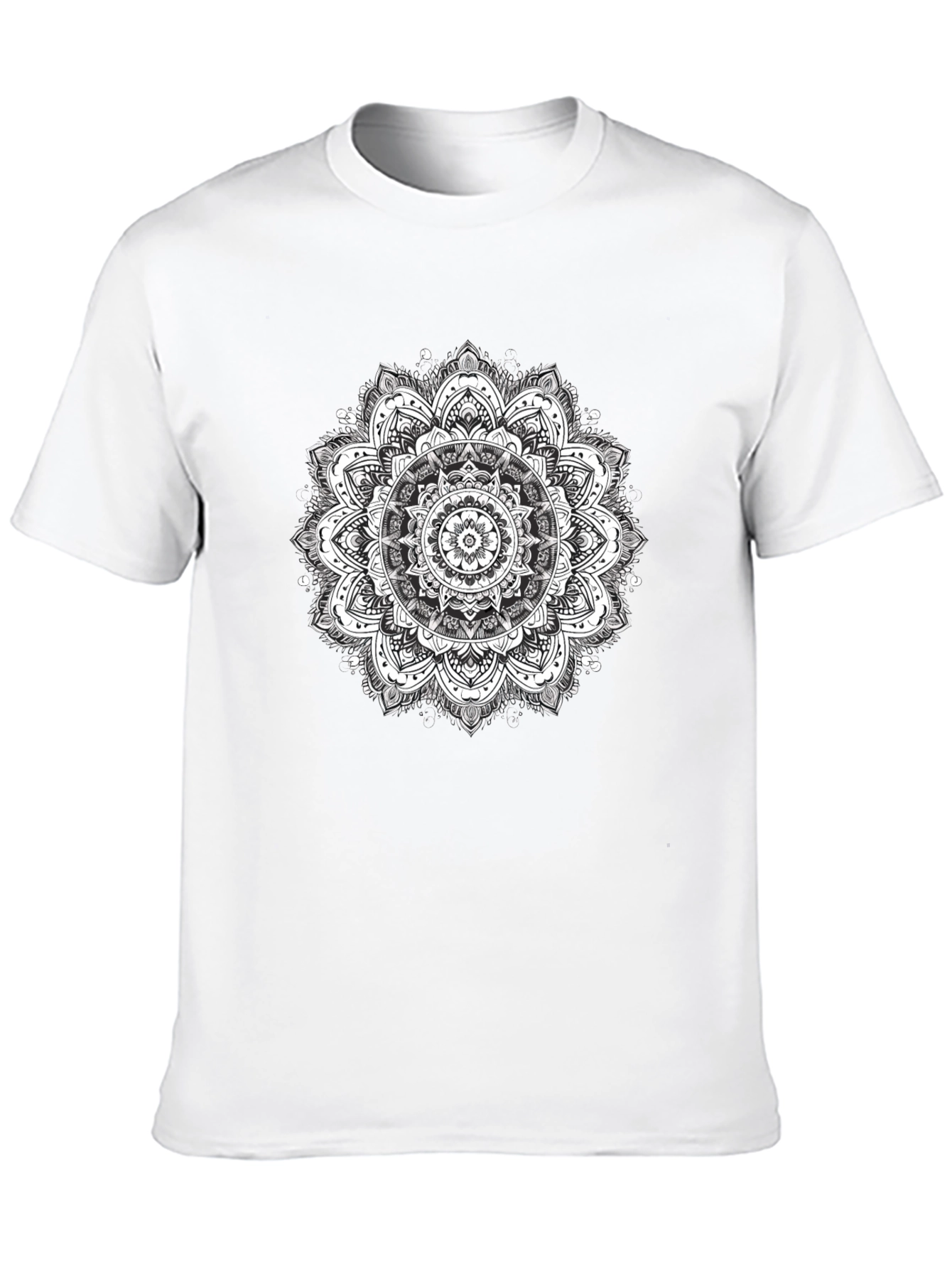 Mens Black T-Shirt with Mandala Print