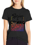 Spring is Coming T-Shirt - Floral Design