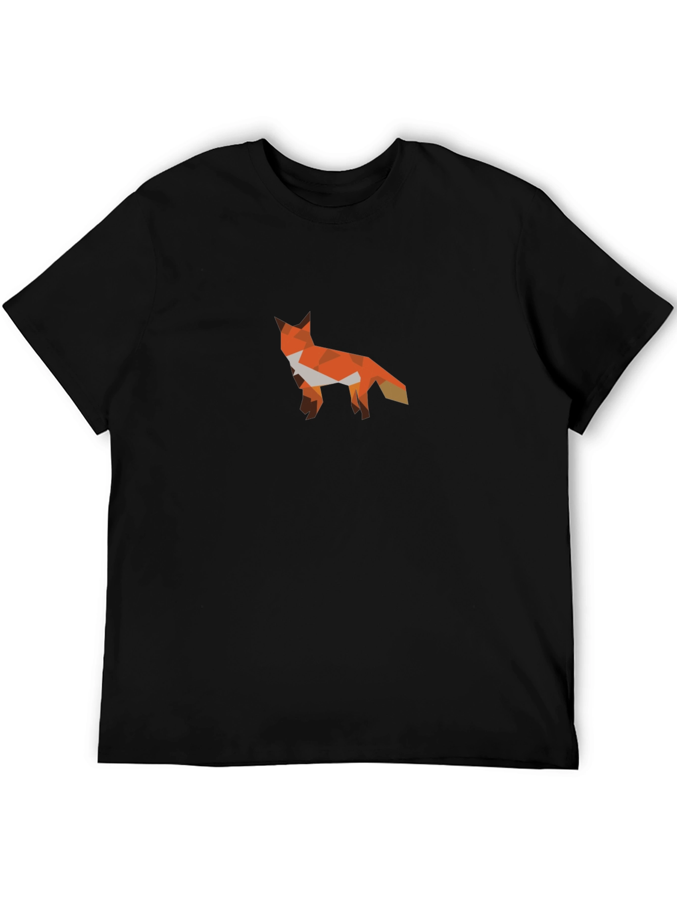 Geometric Fox Graphic Tee - Modern Mens T-Shirt