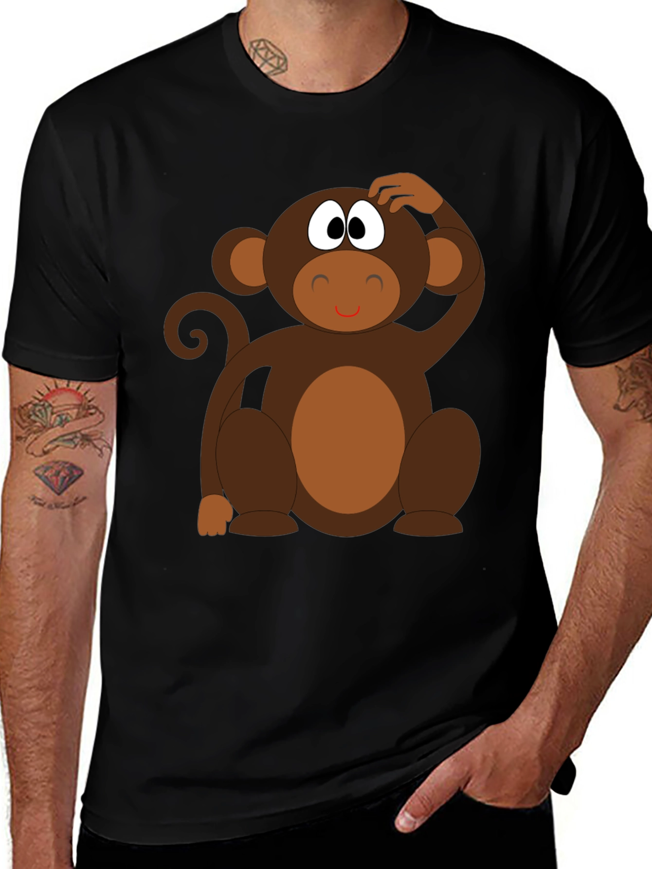 Funny Monkey Graphic T-Shirt - Unisex Crew Neck