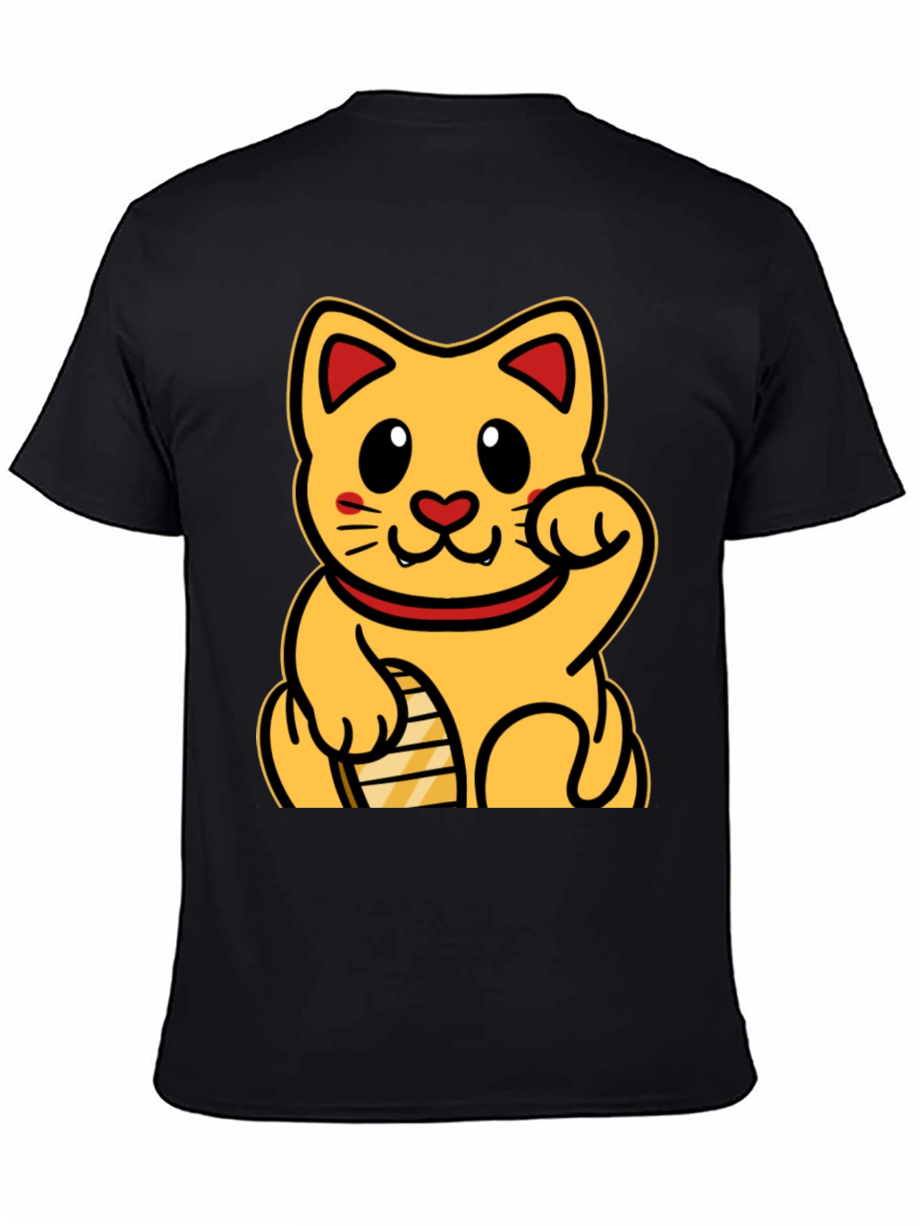 Lucky Cat Graphic T-Shirt - Black