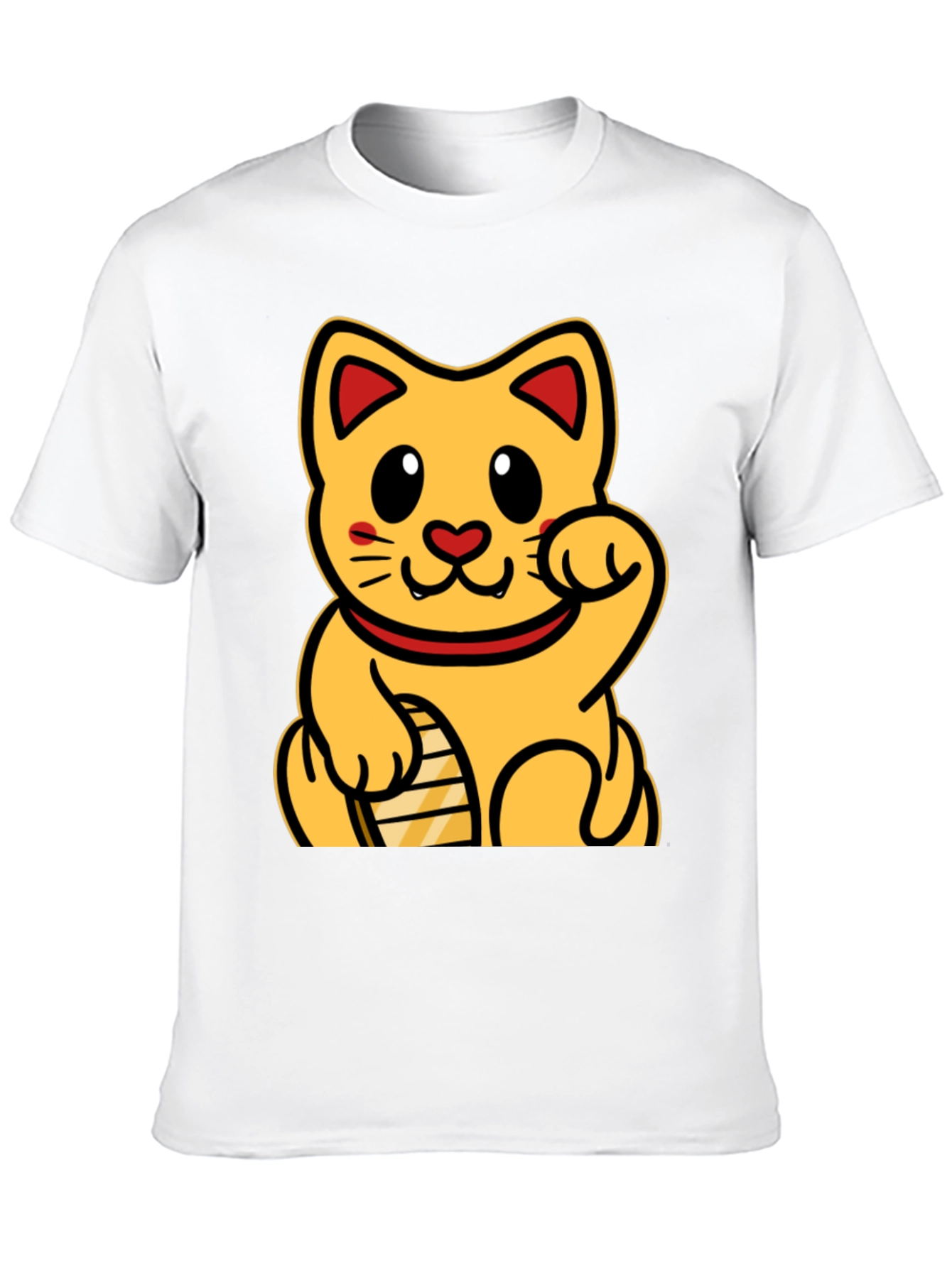 Lucky Cat Graphic T-Shirt - Black