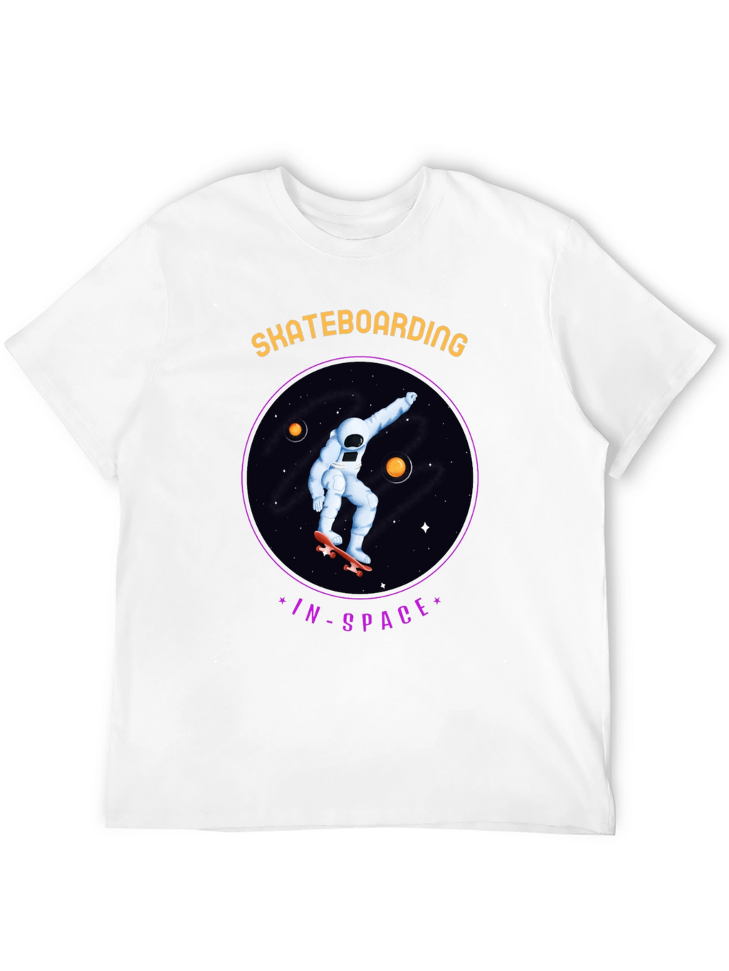 Skateboarding in Space Graphic Tee - Black Cotton