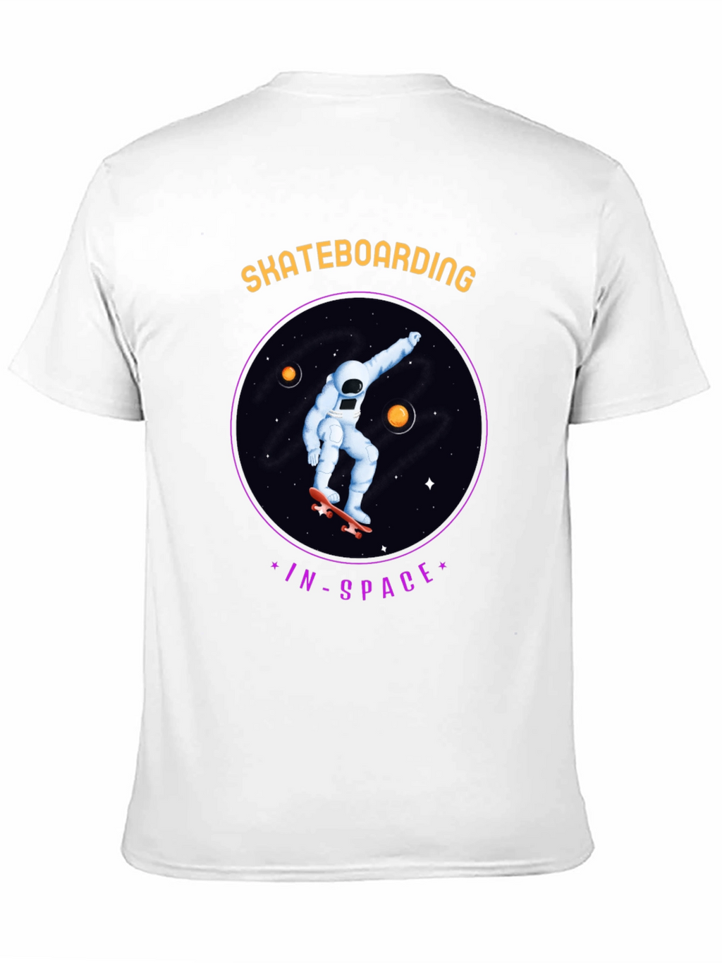 Skateboarding in Space Graphic Tee - Black Cotton
