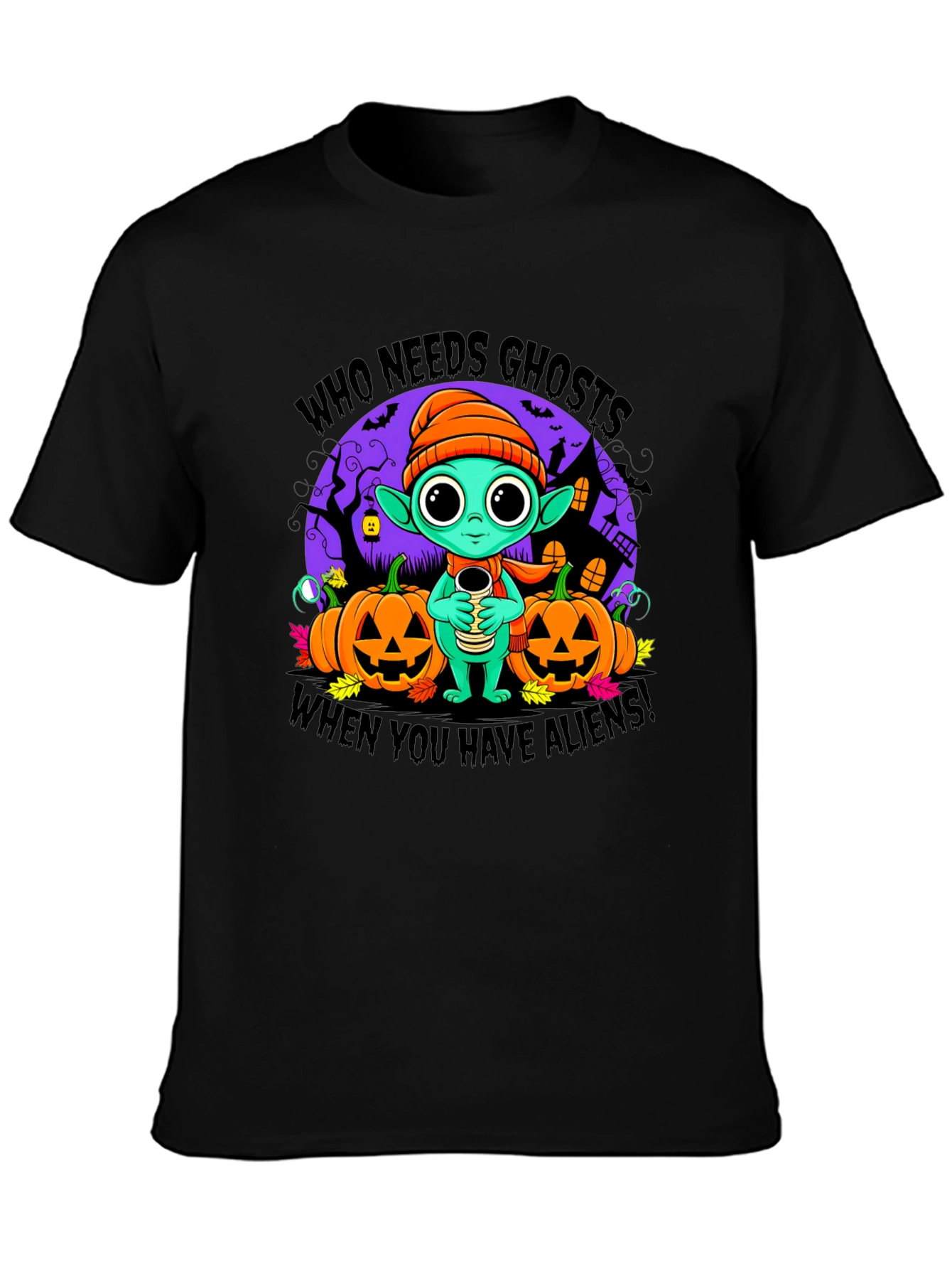 Halloween Alien Graphic T-Shirt