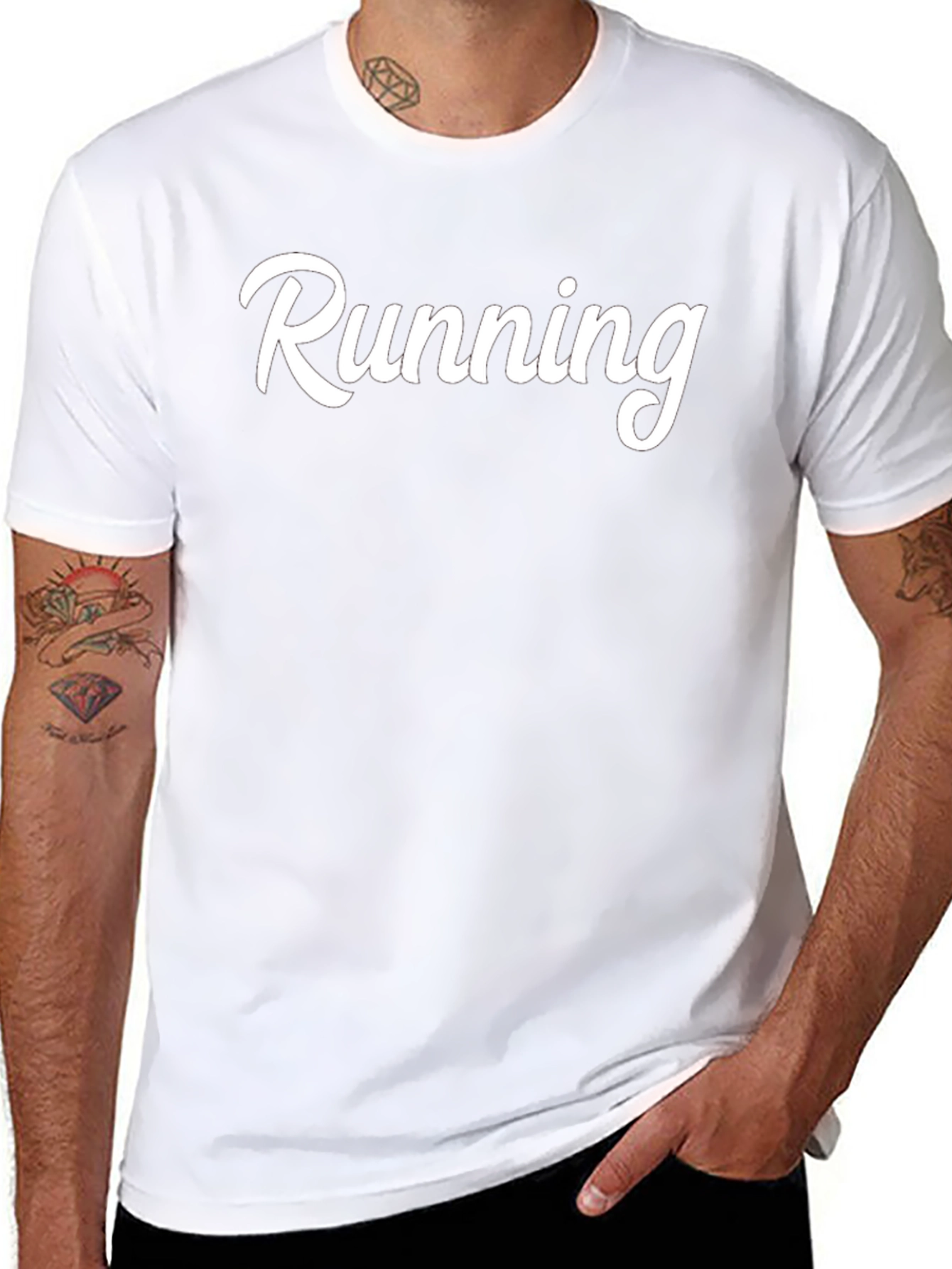 Running Graphic T-Shirt - Black Cotton