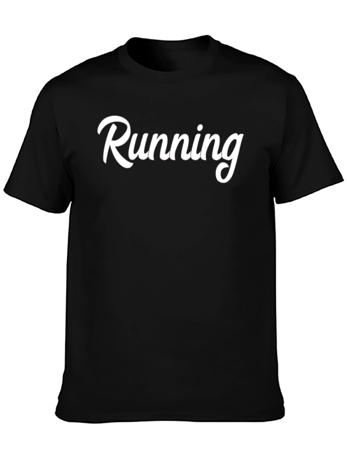 Running Graphic T-Shirt - Black Cotton