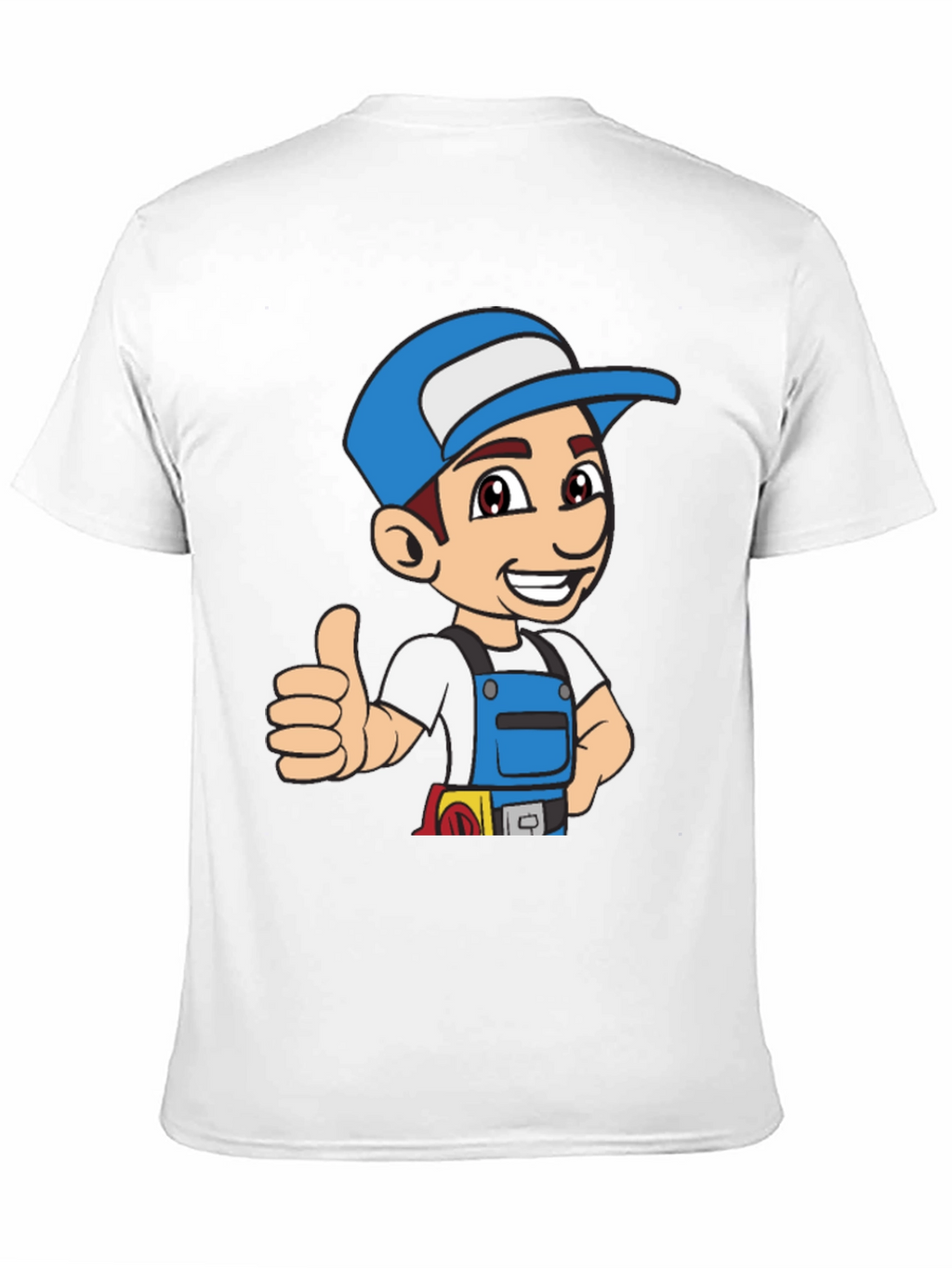Cartoon Handyman Graphic T-Shirt - Black