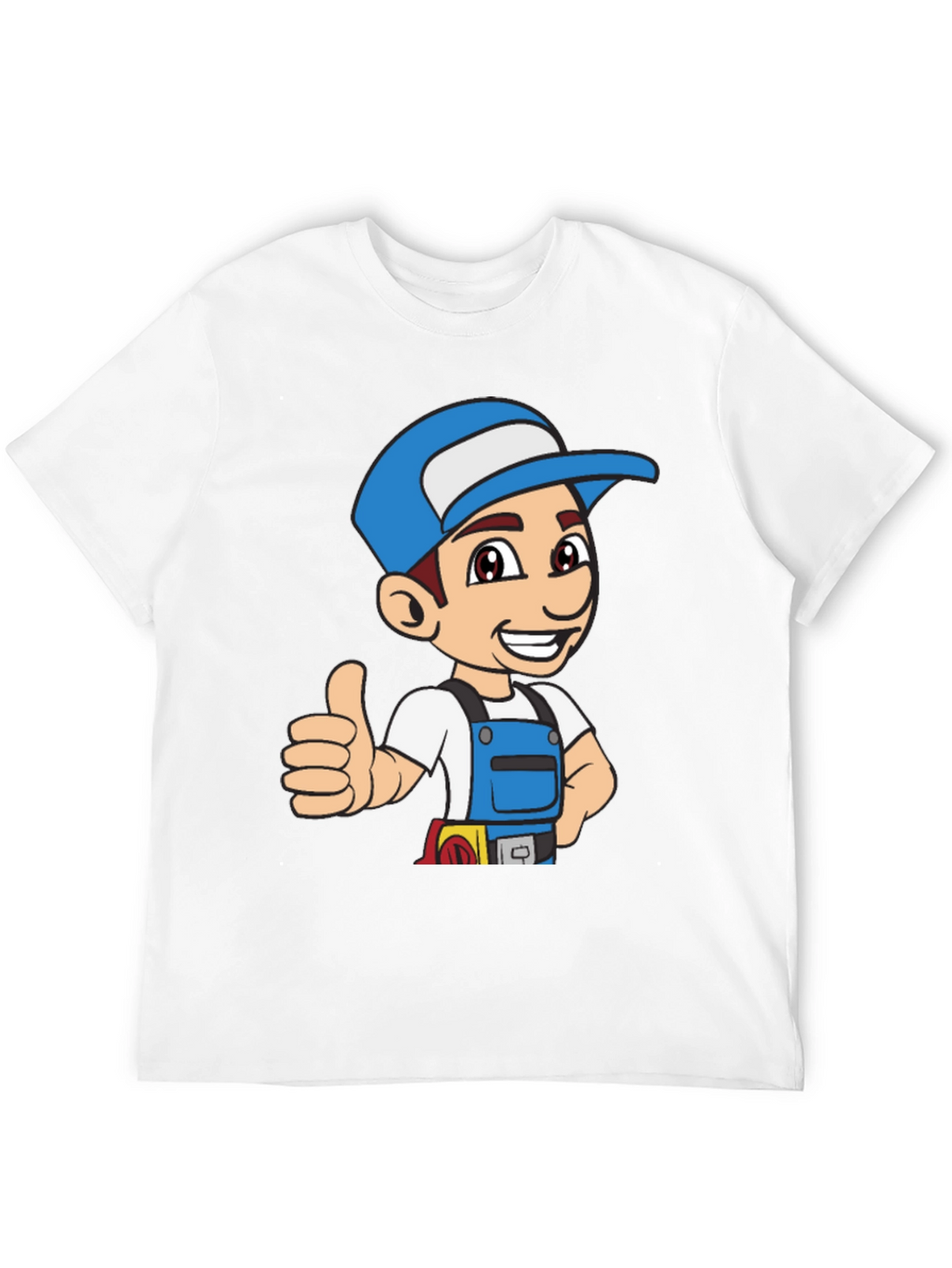 Cartoon Handyman Graphic T-Shirt - Black