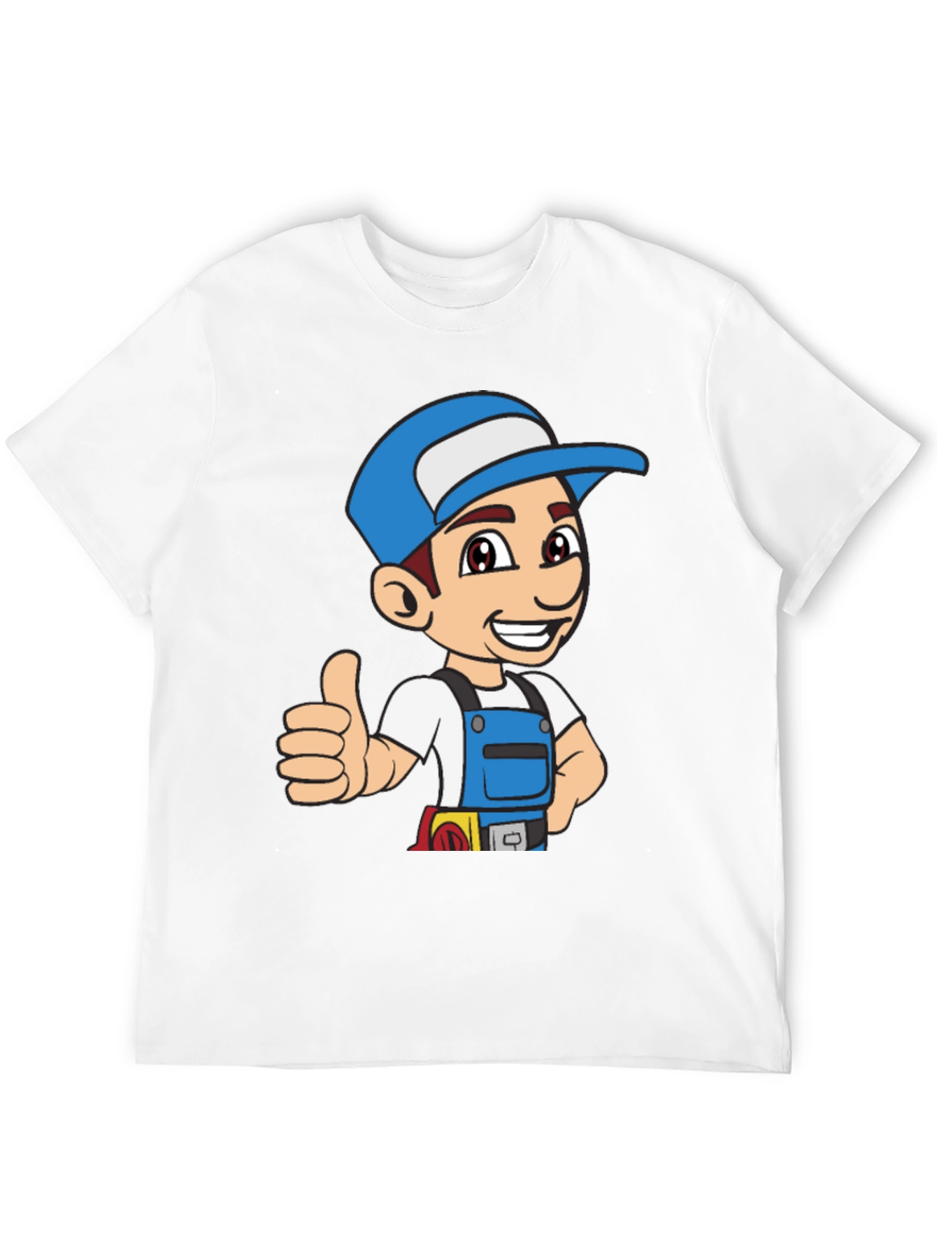 Cartoon Handyman Graphic T-Shirt - Black