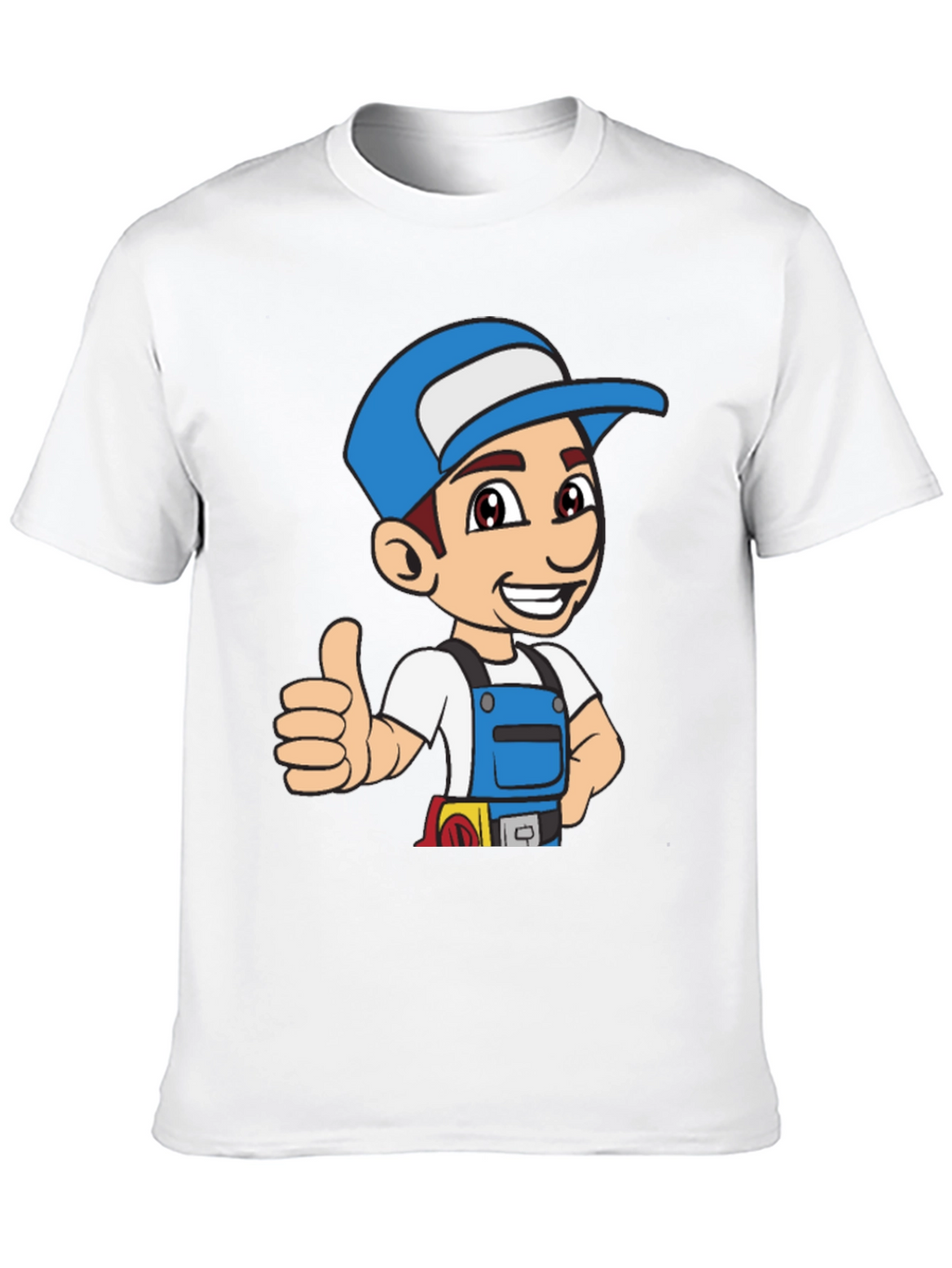 Cartoon Handyman Graphic T-Shirt - Black