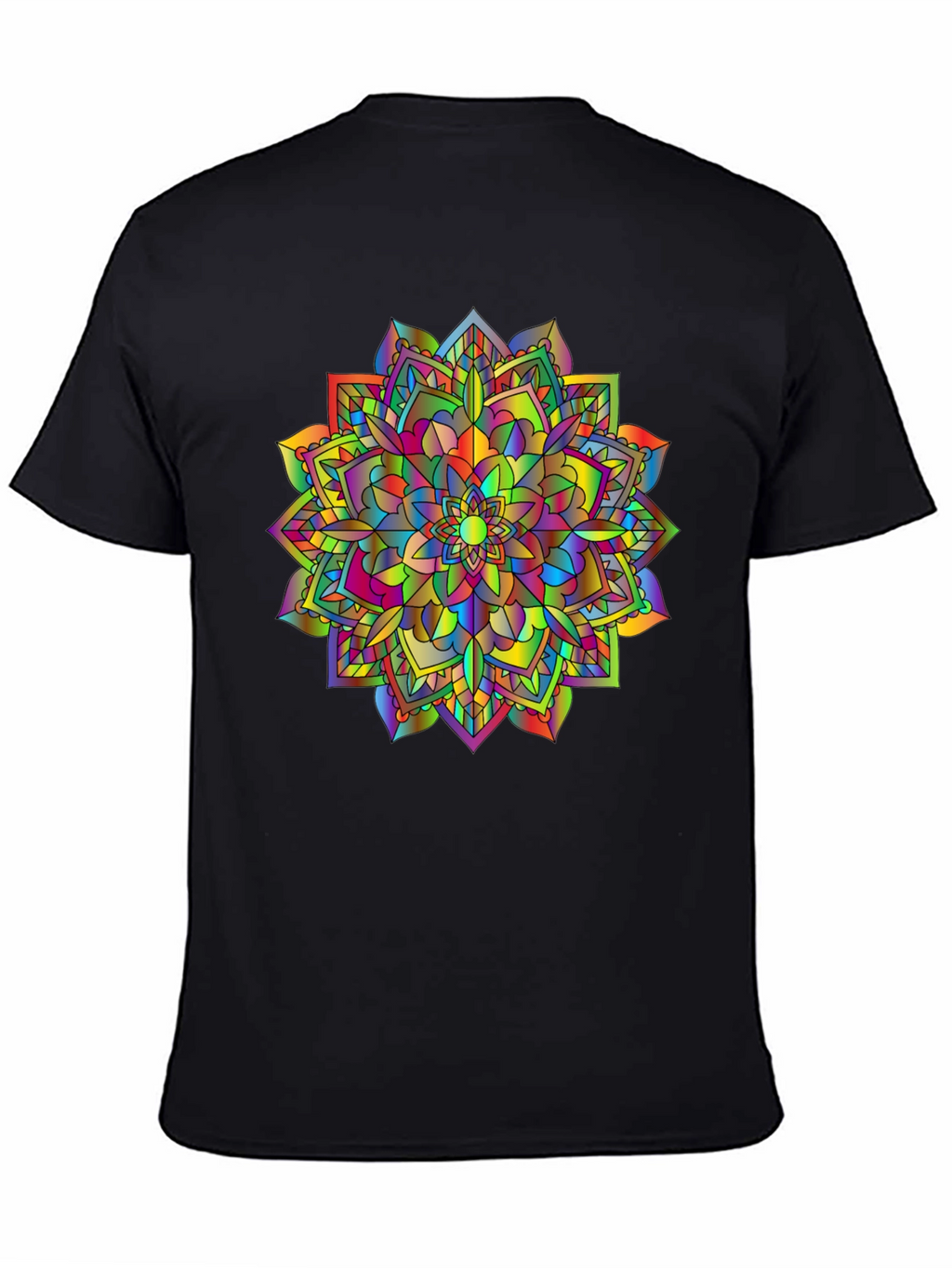 Rainbow Mandala T-Shirt - Vibrant Graphic Tee