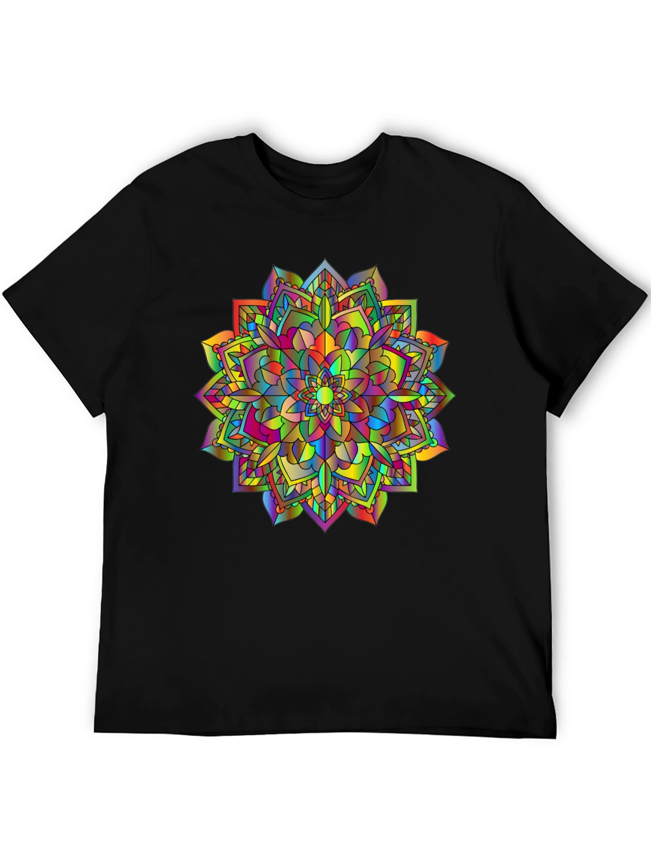 Rainbow Mandala T-Shirt - Vibrant Graphic Tee