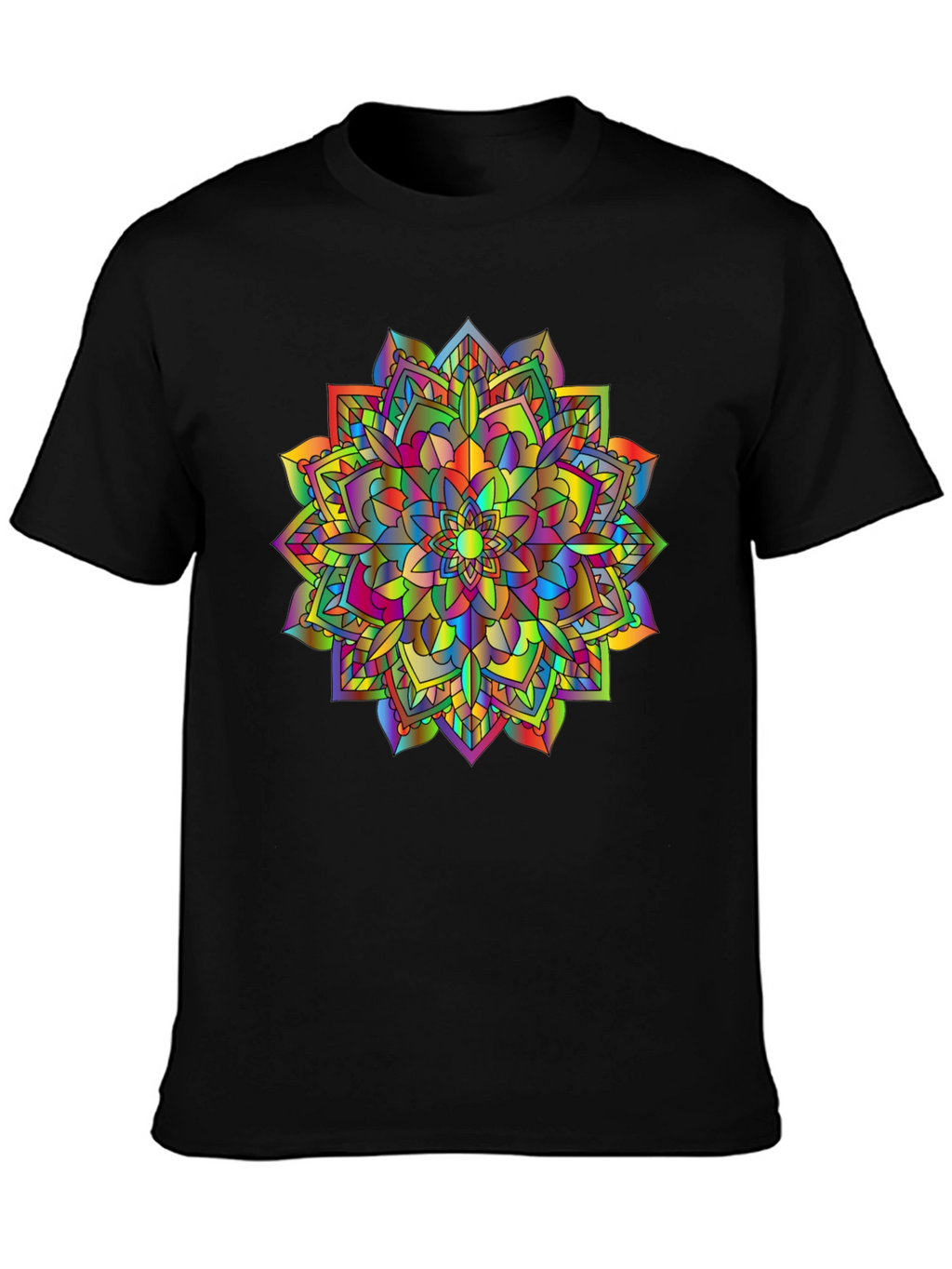 Rainbow Mandala T-Shirt - Vibrant Graphic Tee