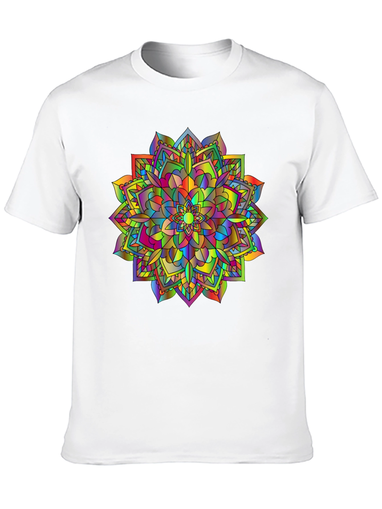 Rainbow Mandala T-Shirt - Vibrant Graphic Tee