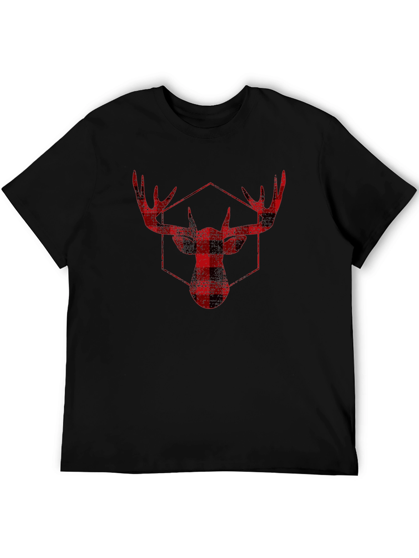 Plaid Moose Graphic Tee - Black Unisex T-Shirt