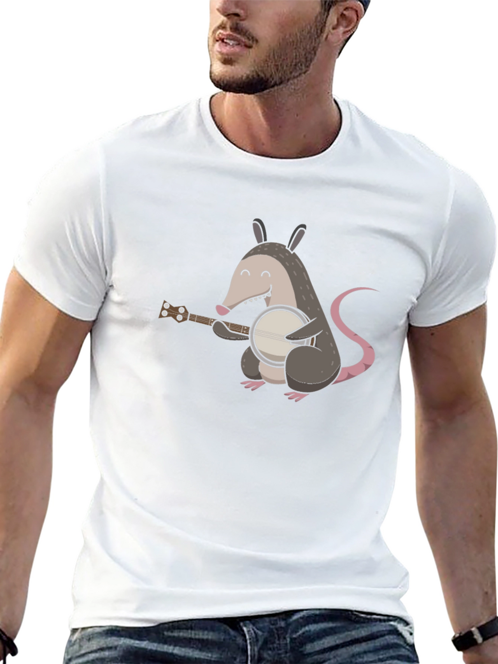 Opossum Banjo T-Shirt - Music Animal Tee