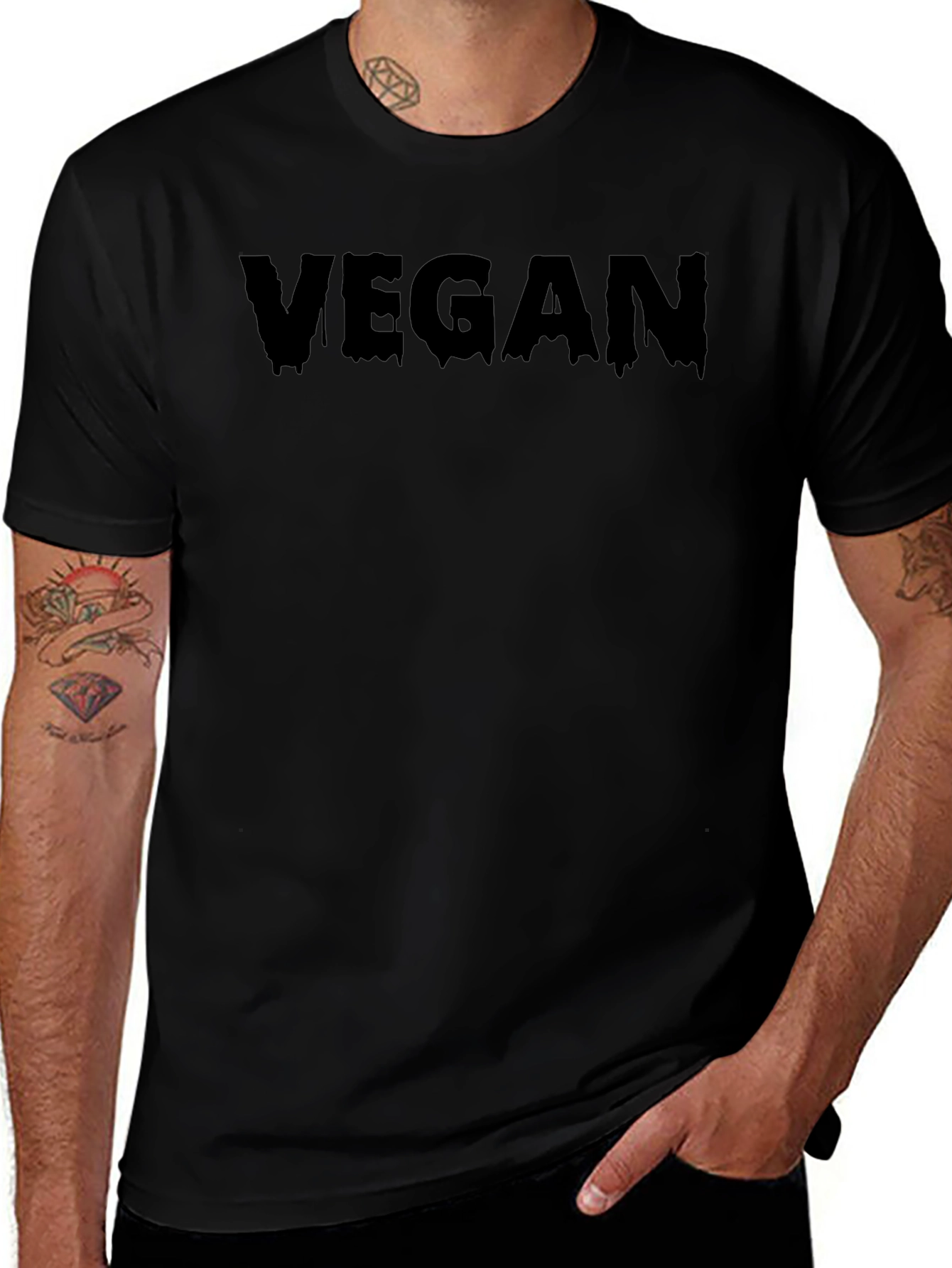 Vegan Graphic Tee - Black Unisex T-Shirt