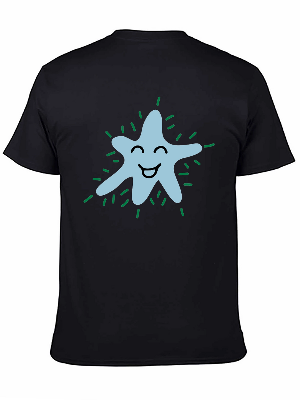 Cute Amoeba Graphic Black T-Shirt