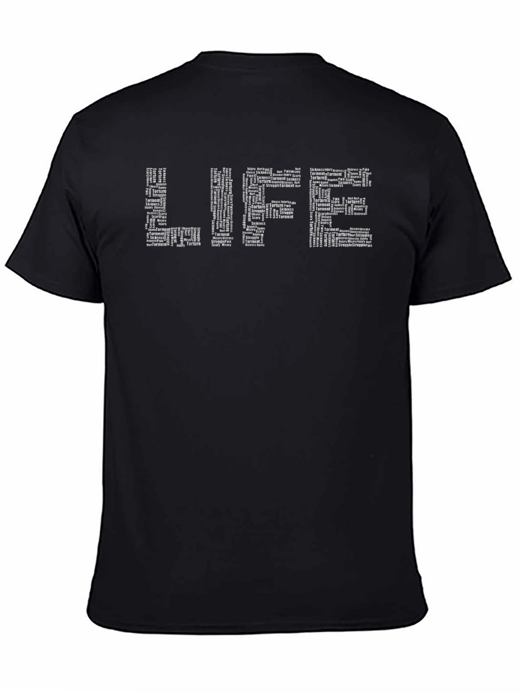 Life Typography Black T-Shirt