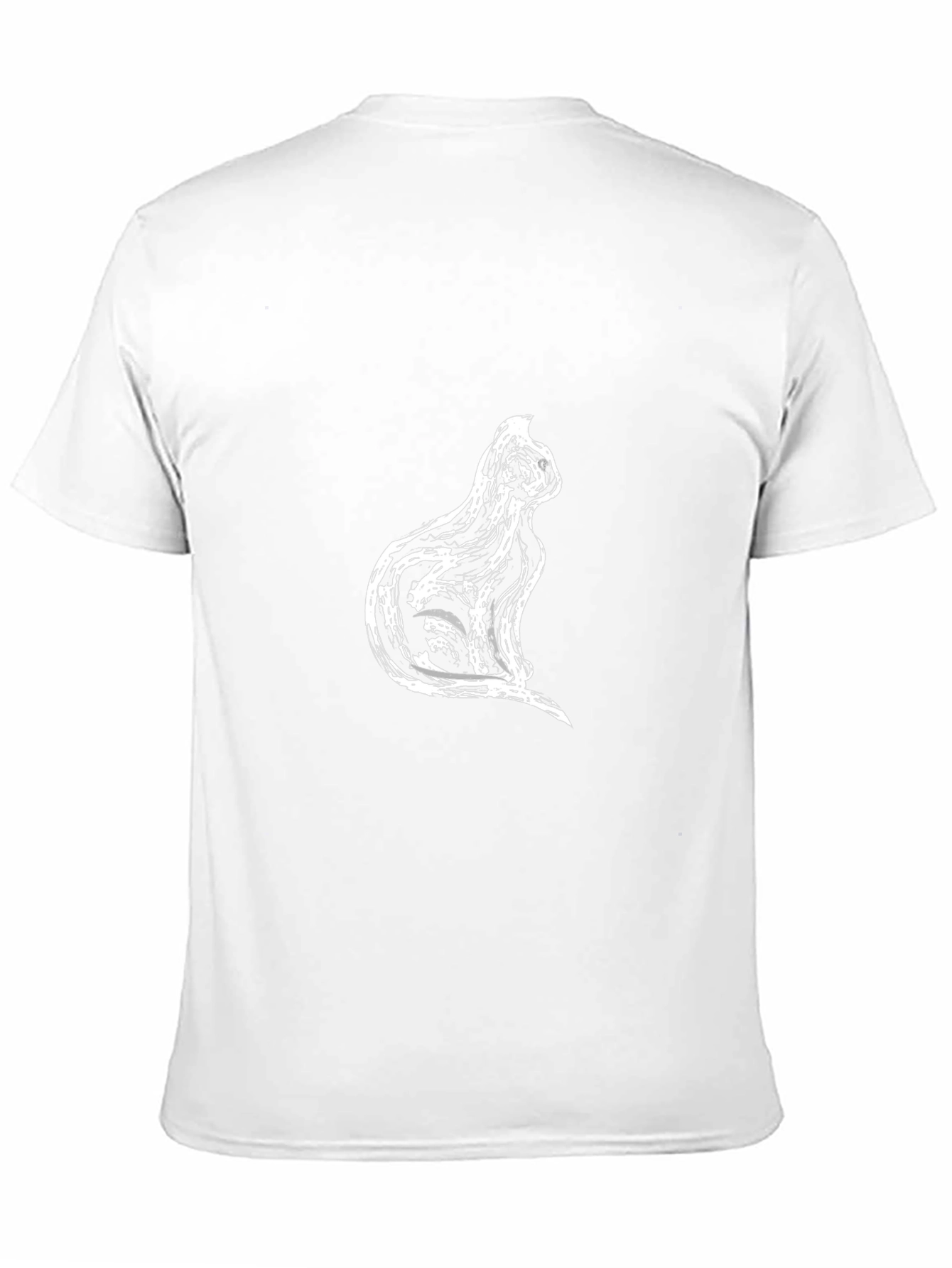 Black T-Shirt with Cat Silhouette Design