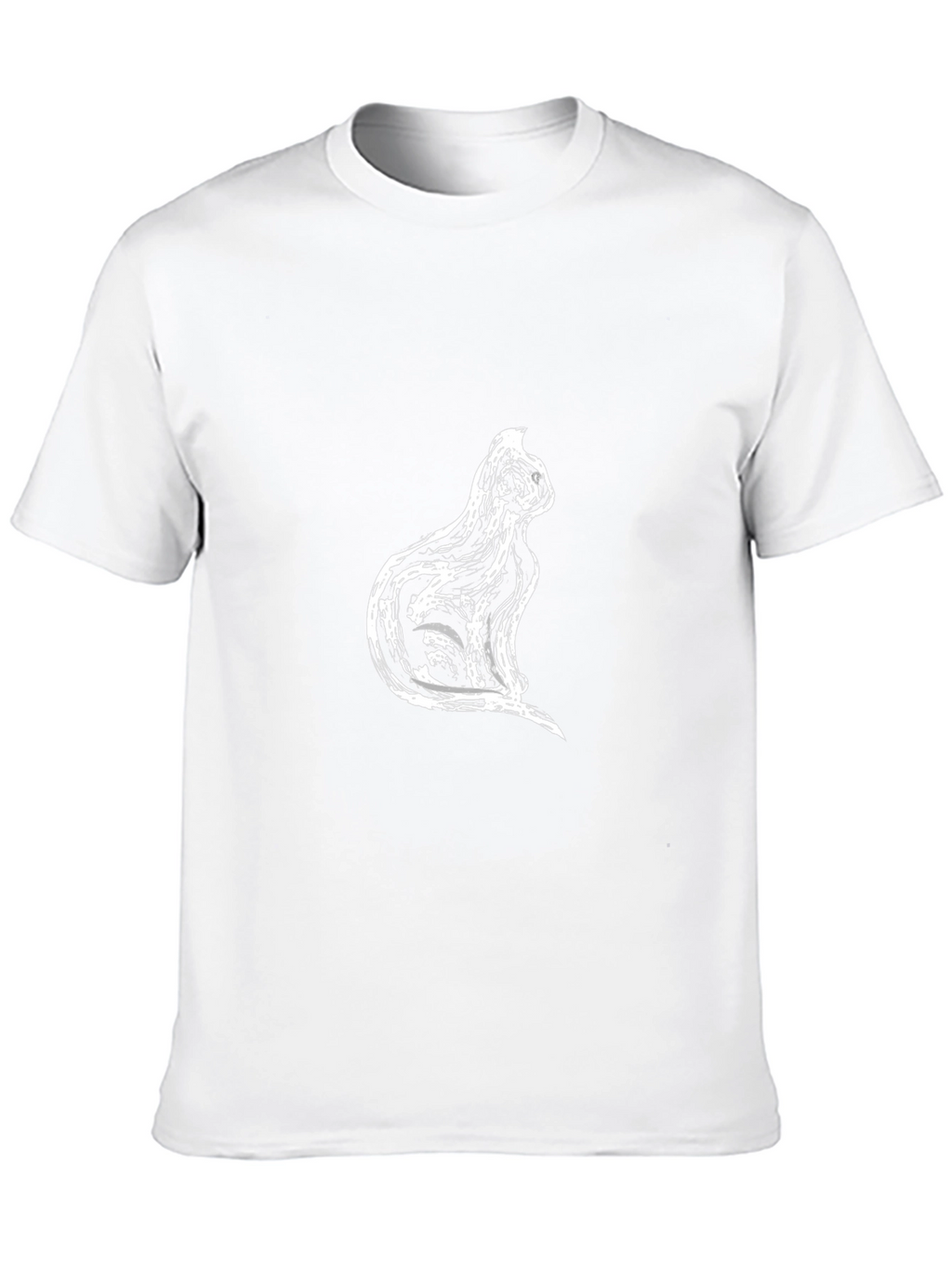 Black T-Shirt with Cat Silhouette Design
