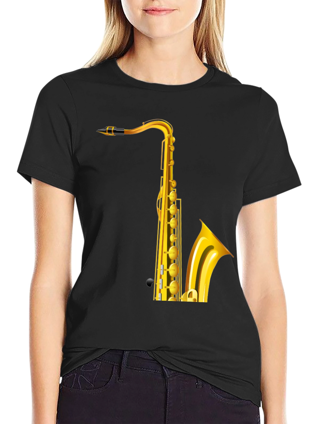 Saxophone Graphic Print Mens T-Shirt