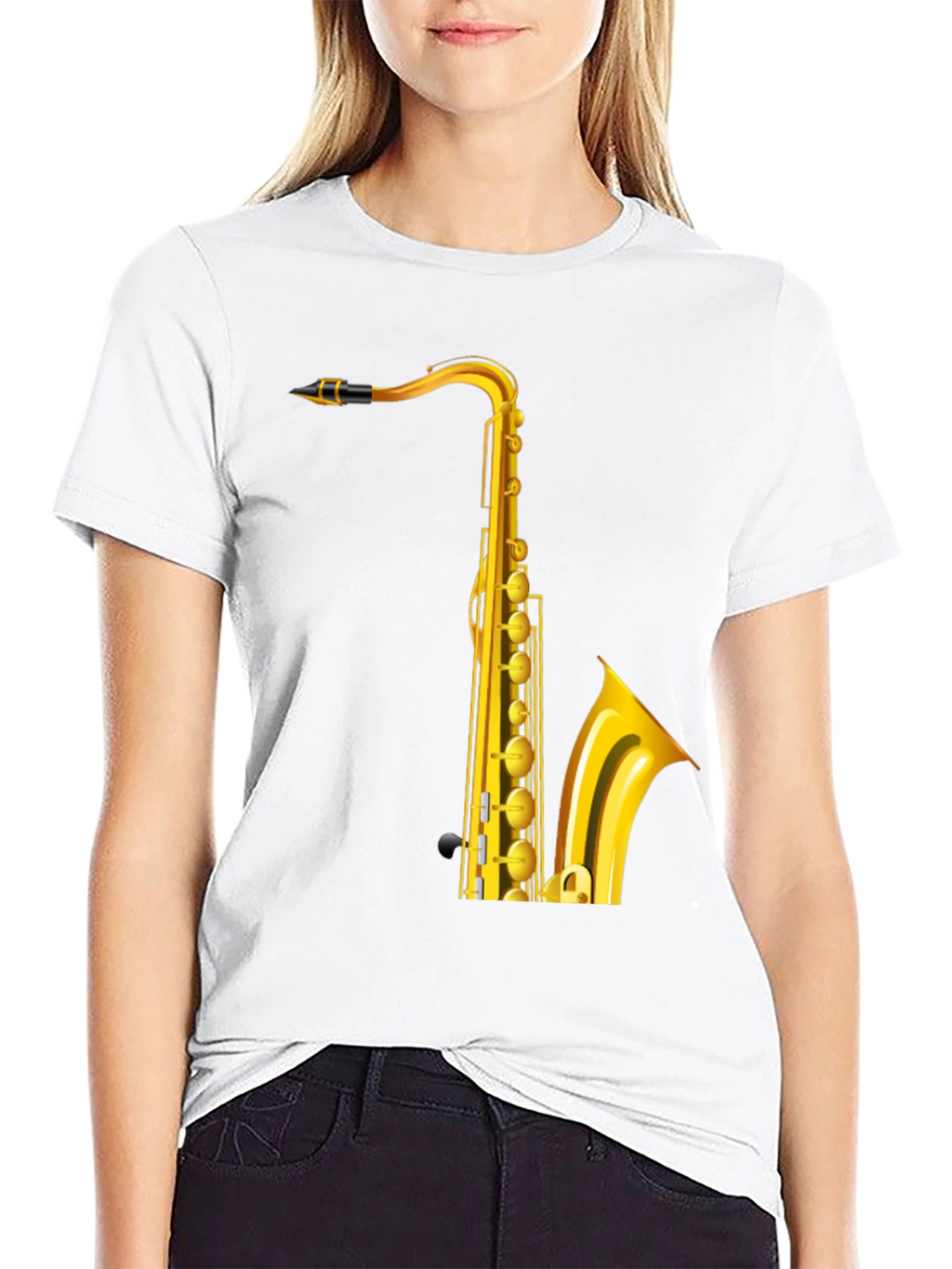 Saxophone Graphic Print Mens T-Shirt