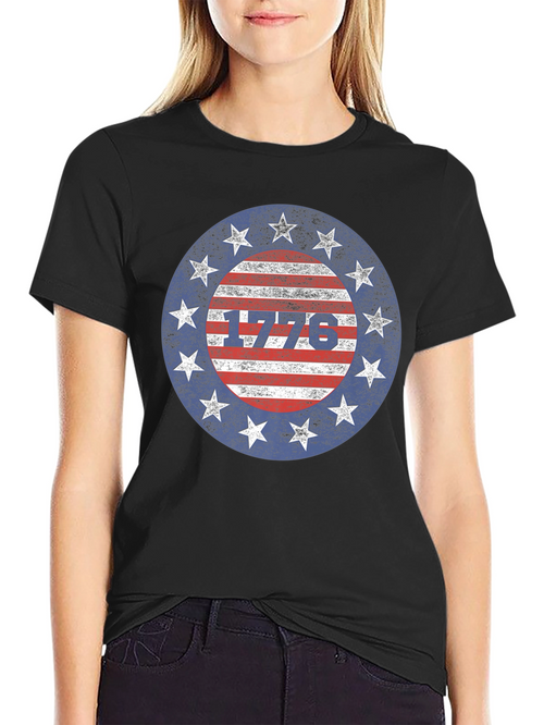 1776 Patriotic Stars and Stripes Graphic T-Shirt