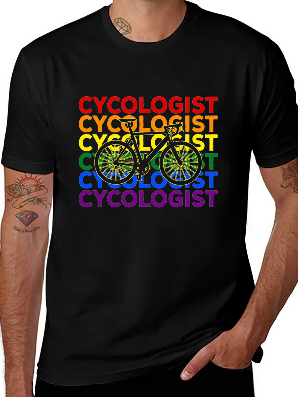 LGBTQ Pride Cycologist Bicycle T-Shirt