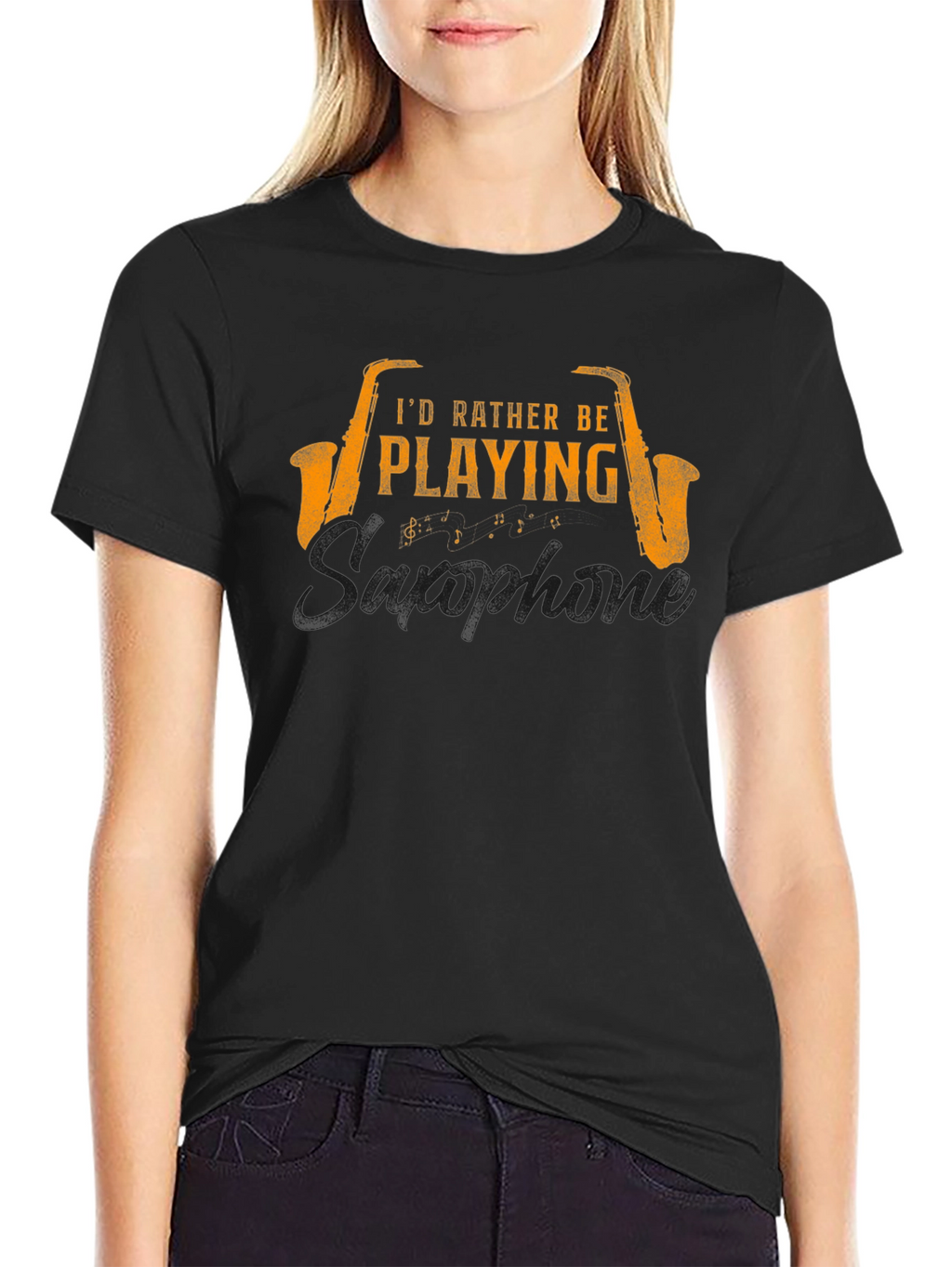 Saxophone Player Black T-Shirt - Musician Gift