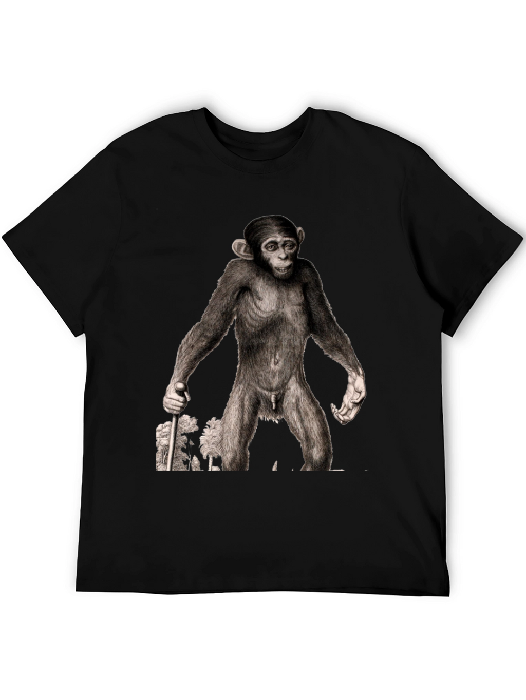 Ape Illustration Graphic Tee - Black